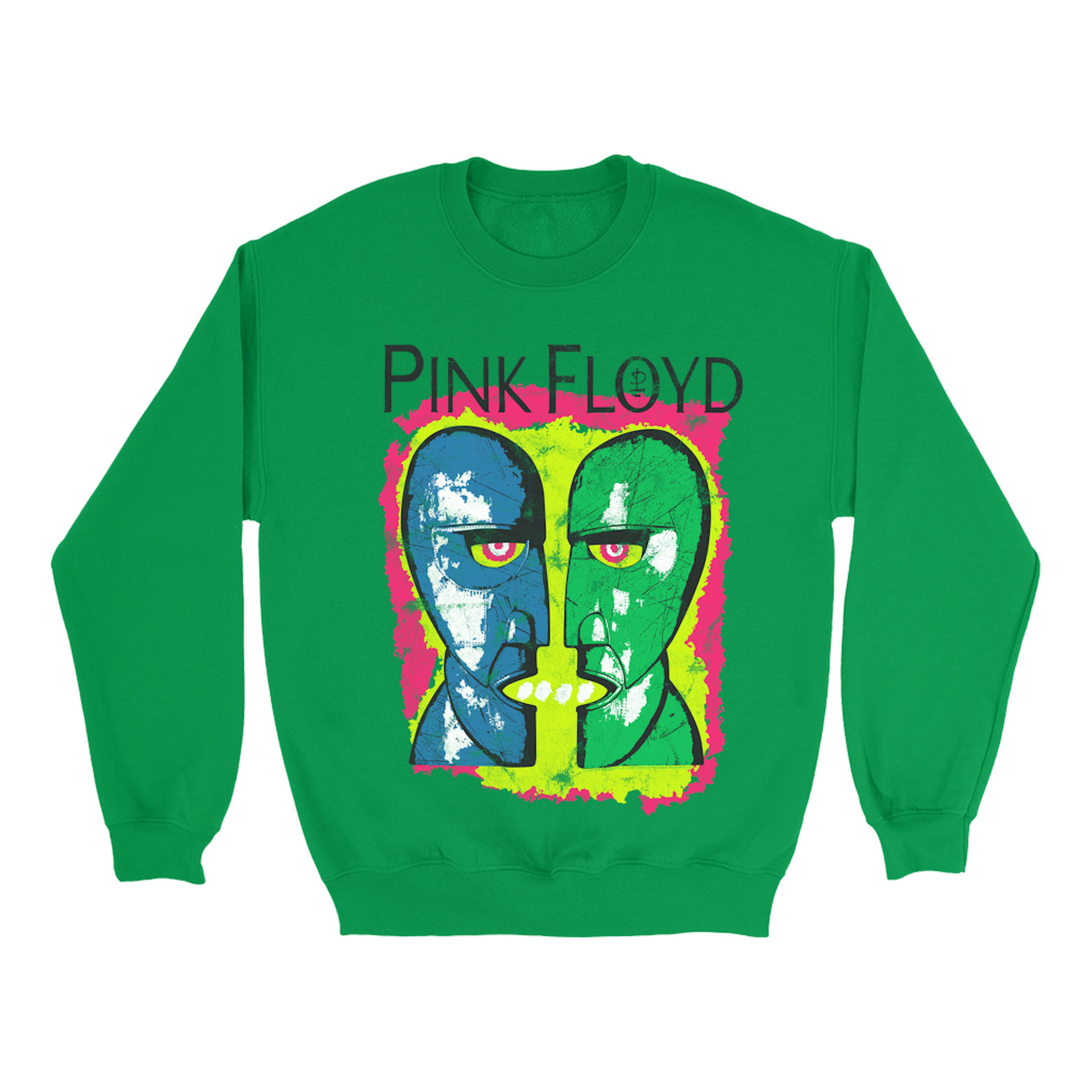 Pink Floyd Bright Colored Sweatshirt | Neon Sketched Metal Heads ...