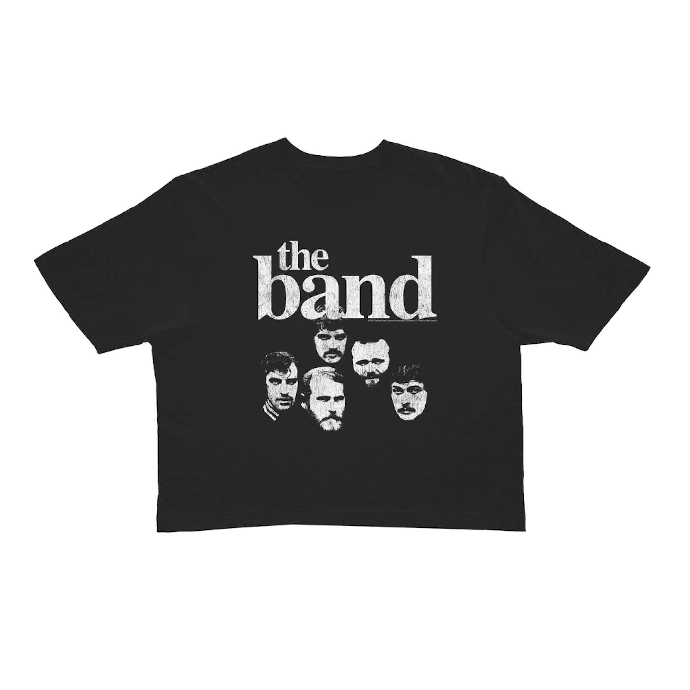 The Band Ladies' Crop Tee | Faces Of The Band With Logo Distressed The Band Crop T-shirt