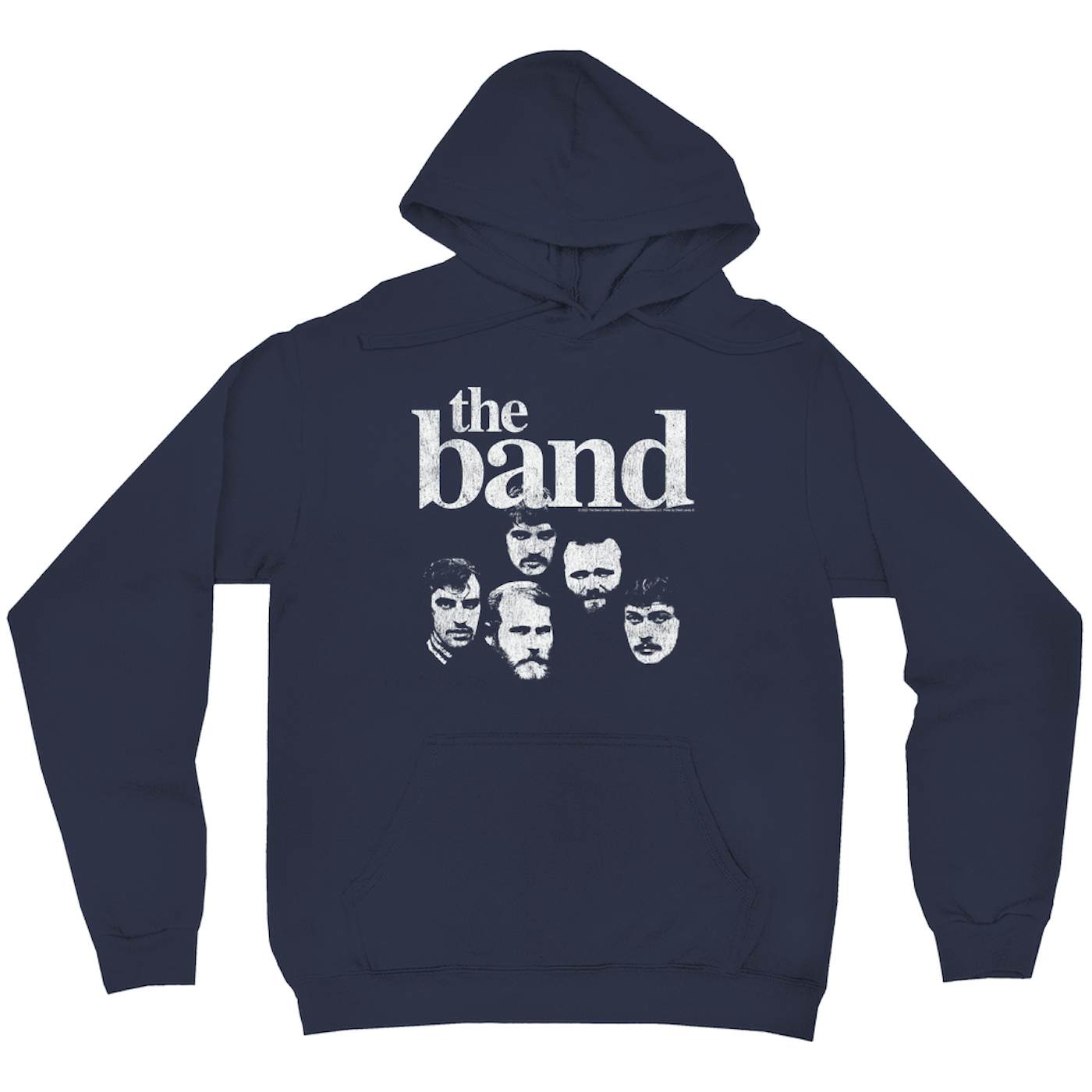 The Band Hoodie | Faces Of The Band With Logo Distressed The Band Hoodie