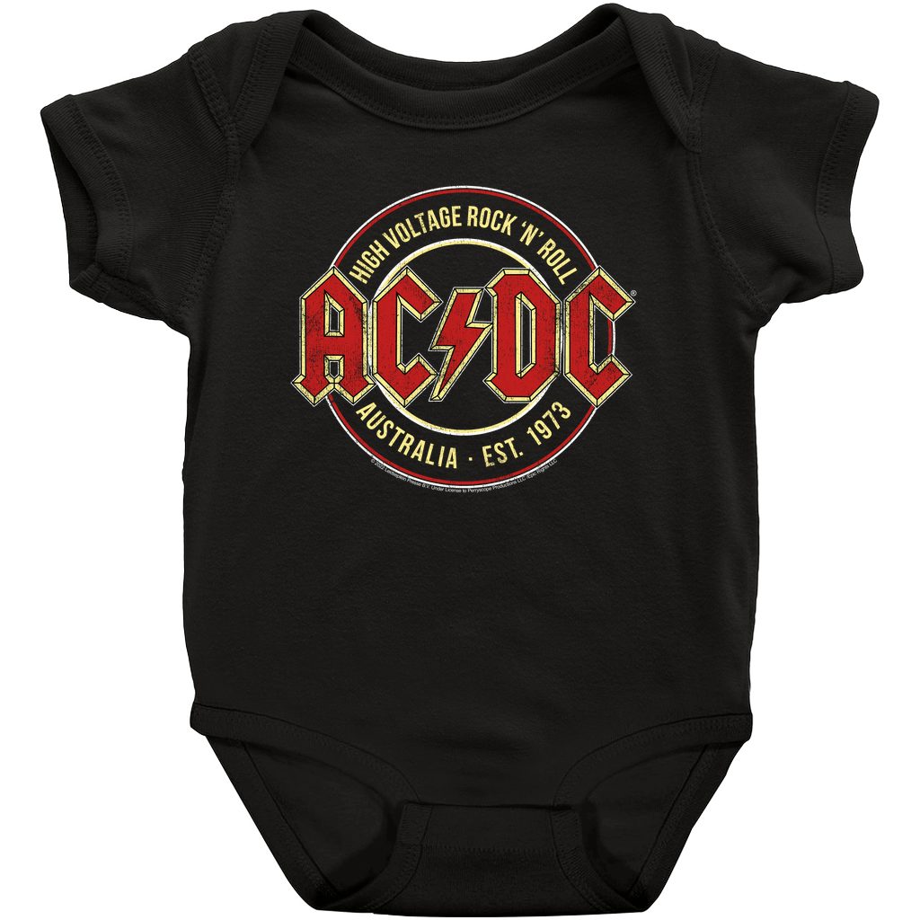 AC/DC Baby Short Sleeve Bodysuit | High Voltage Rock n' Roll Australia ...