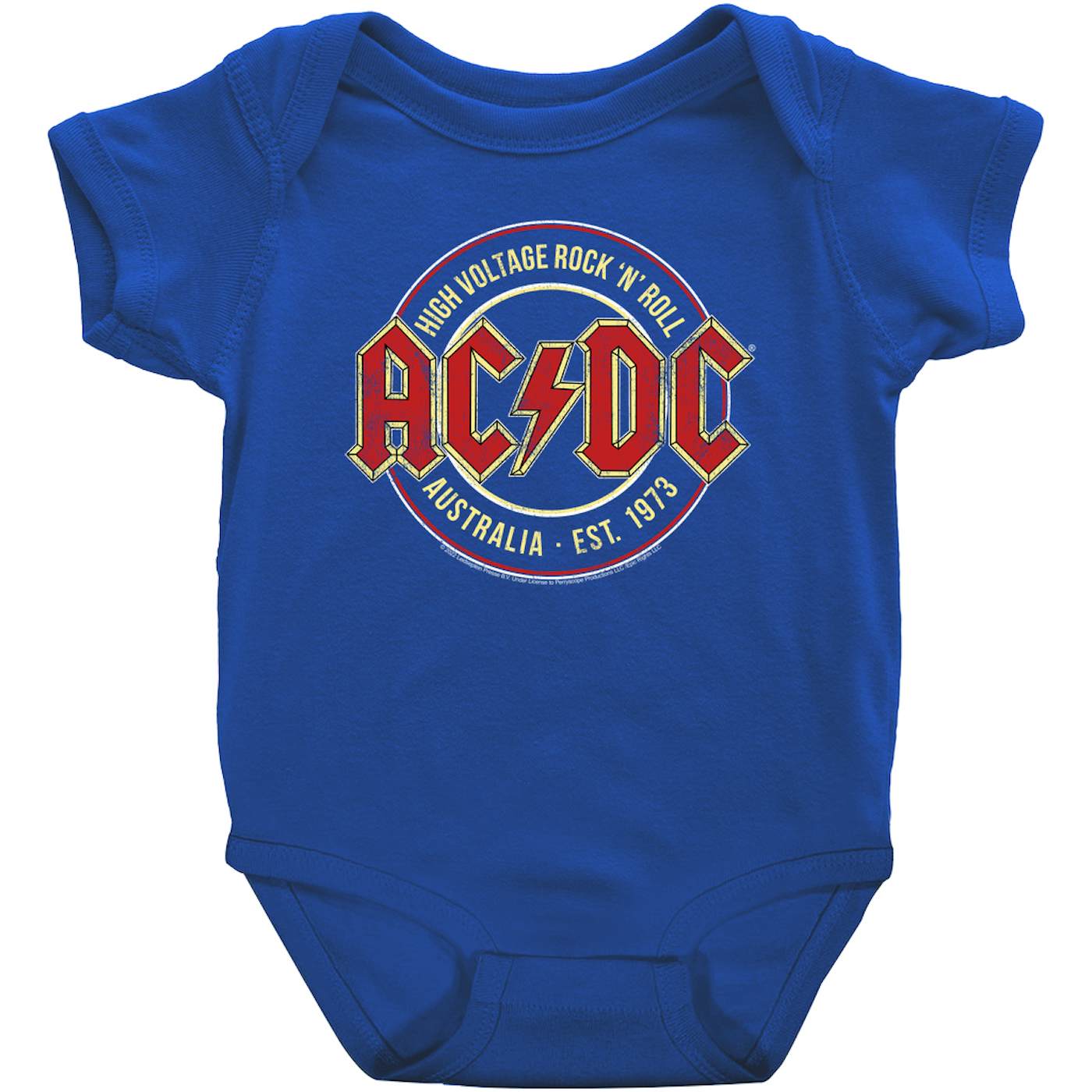 AC/DC Baby Short Sleeve Bodysuit | High Voltage Rock n' Roll Australia ACDC Bodysuit