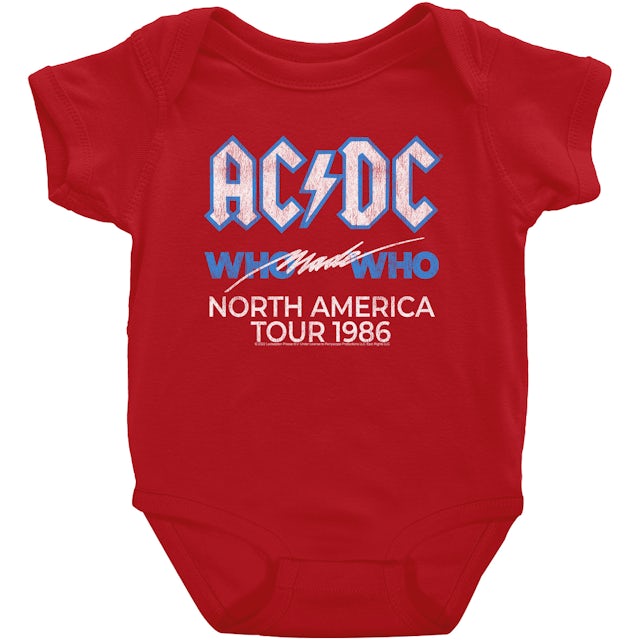 AC/DC Baby Short Sleeve Bodysuit | Who Made Who North America 1986 Tour ...