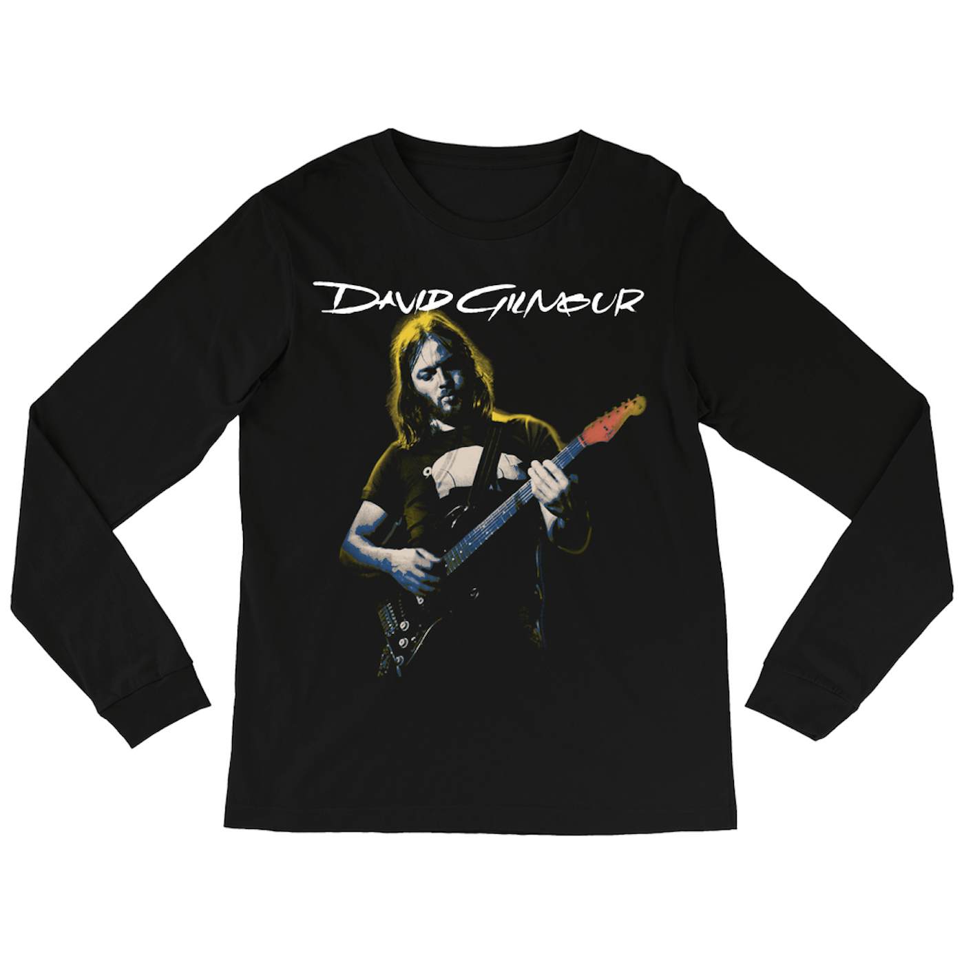 David Gilmour Long Sleeve Shirt | 1977 Color Tinted Photo With Logo David Gilmour Shirt