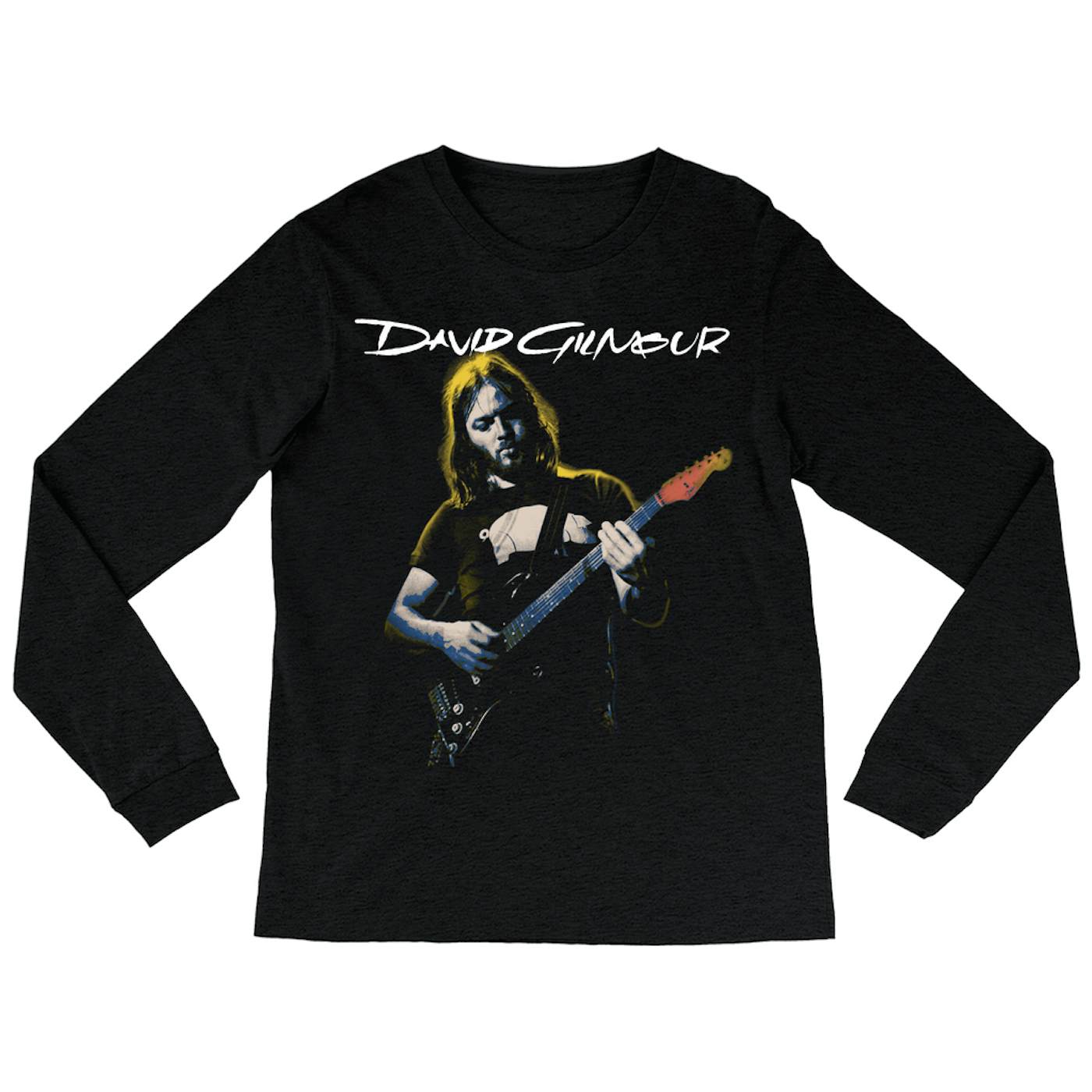 David Gilmour Long Sleeve Shirt | 1977 Color Tinted Photo With Logo David Gilmour Shirt