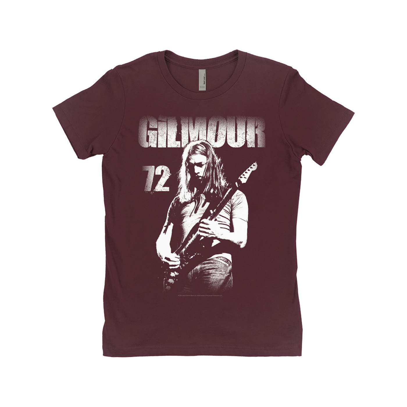 David Gilmour Ladies' Boyfriend T-Shirt | White Gilmour 72 Distressed David Gilmour Shirt