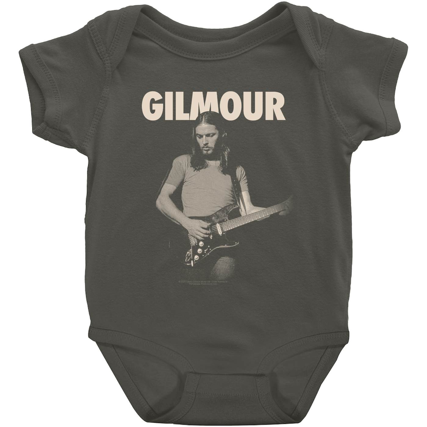 David Gilmour Baby Short Sleeve Bodysuit | Young David Gilmour and Bold Logo David Gilmour Bodysuit