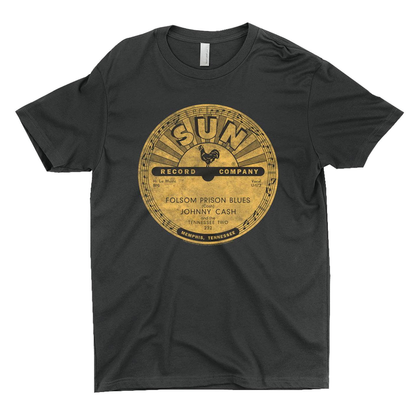 Johnny Cash T-Shirt | Folsom Prison Blues Record Label Distressed Johnny Cash Shirt