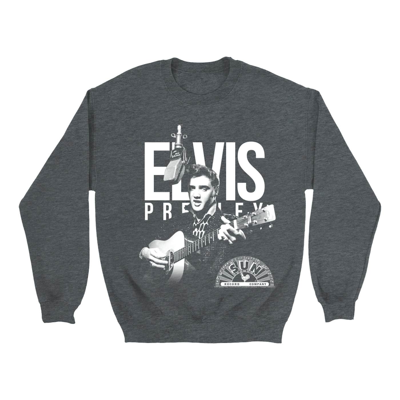 Elvis Presley Sweatshirt | Performing In White With Logo Elvis Presley Sweatshirt