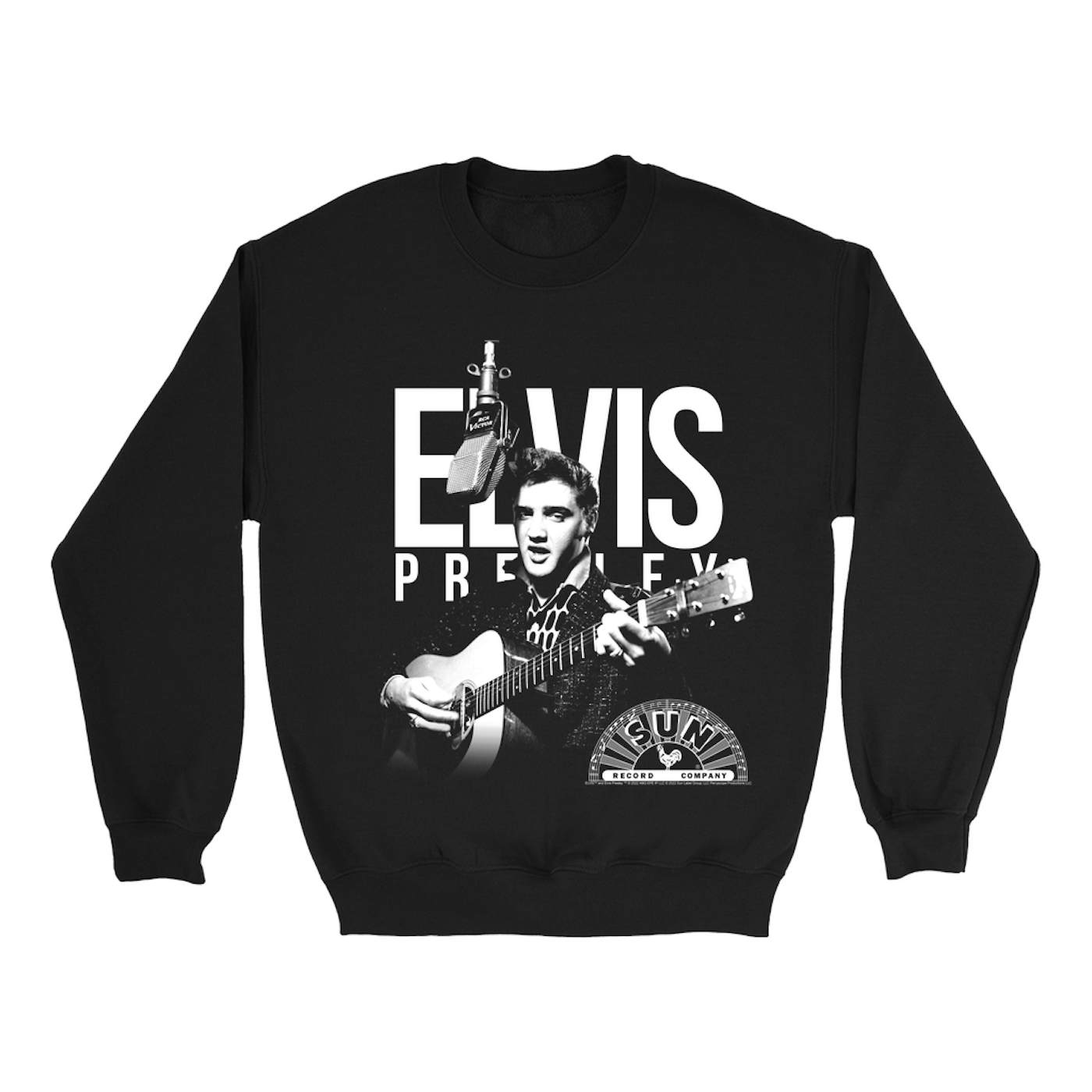 Elvis Presley Sweatshirt | Performing In White With Logo Elvis Presley Sweatshirt
