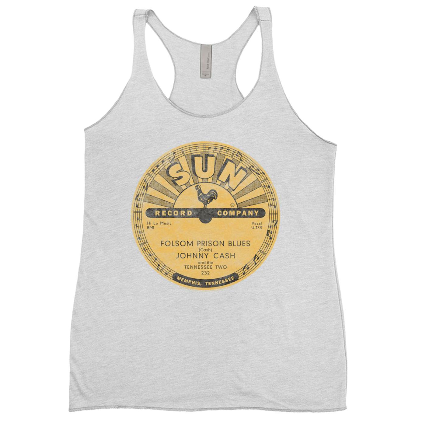 Johnny Cash Ladies' Tank Top | Folsom Prison Blues Record Label Distressed Johnny Cash Shirt