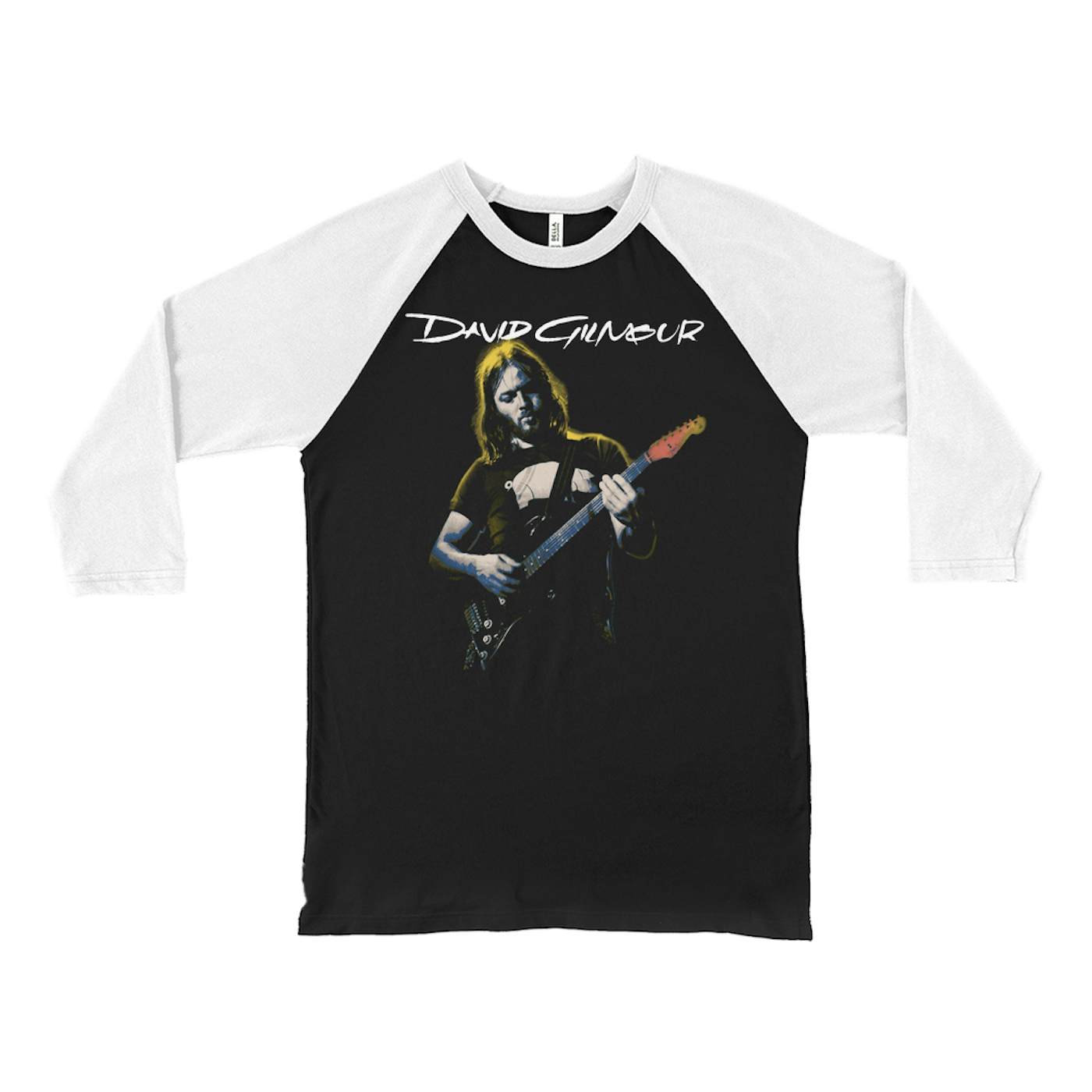 David Gilmour 3/4 Sleeve Baseball Tee | 1977 Color Tinted Photo With Logo David Gilmour Shirt
