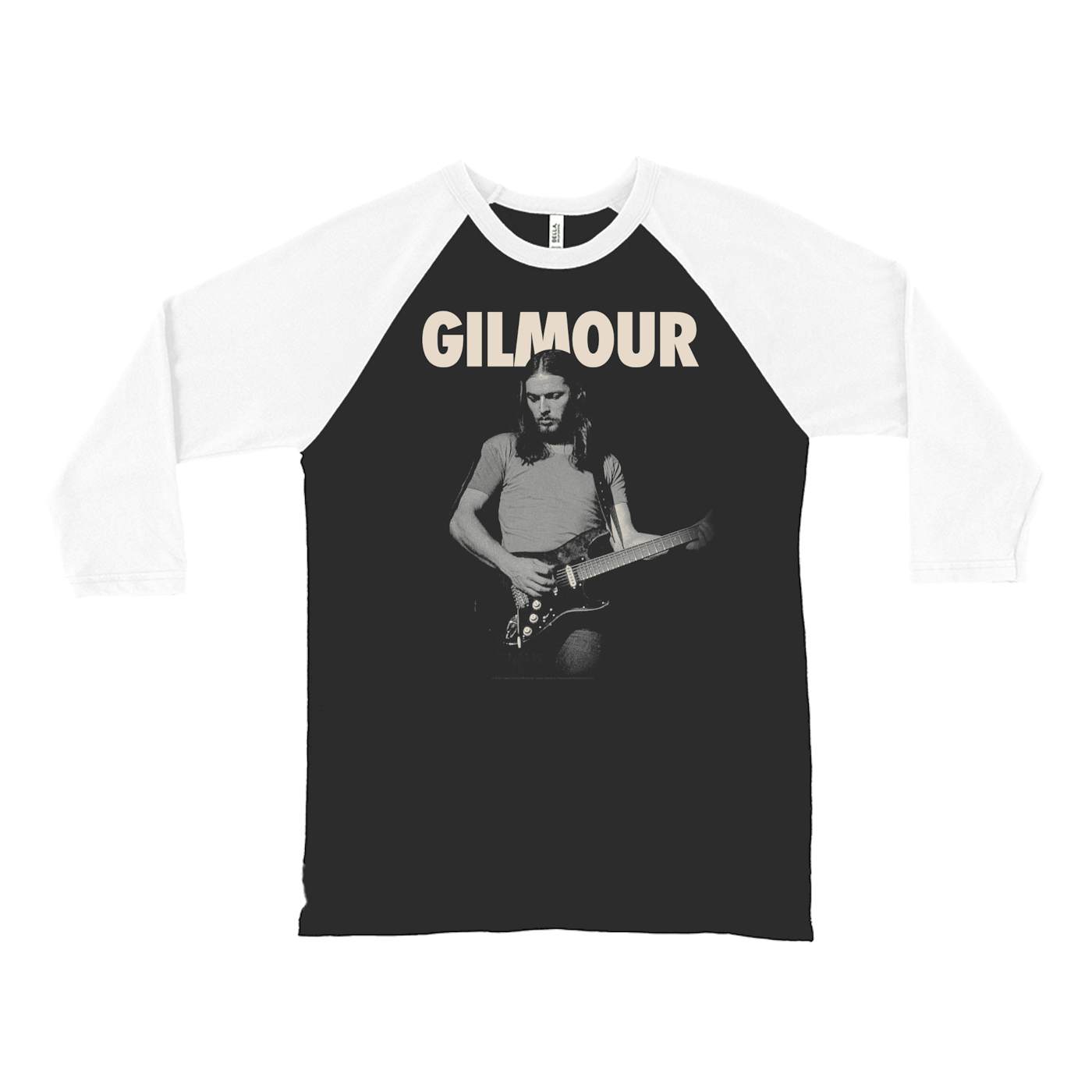 David Gilmour 3/4 Sleeve Baseball Tee | Young David Gilmour an Bold Logo David Gilmour Shirt
