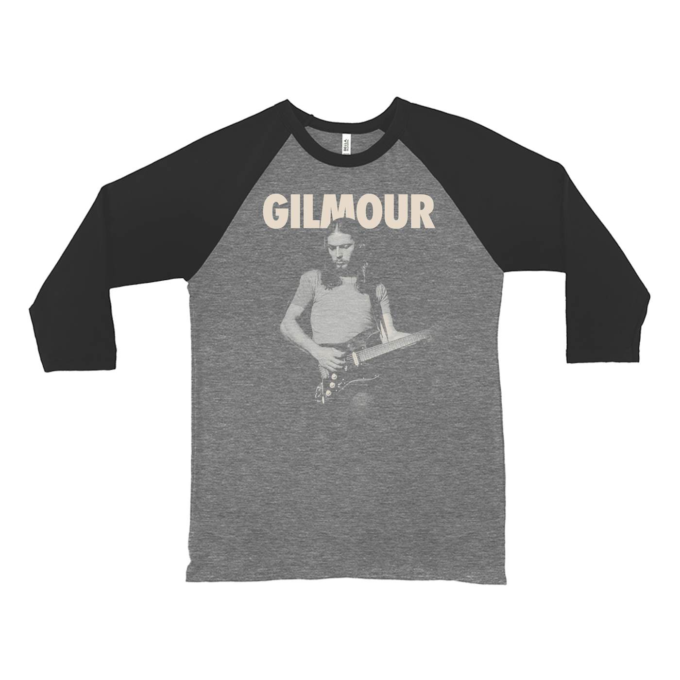 David Gilmour 3/4 Sleeve Baseball Tee | Young David Gilmour an Bold Logo David Gilmour Shirt
