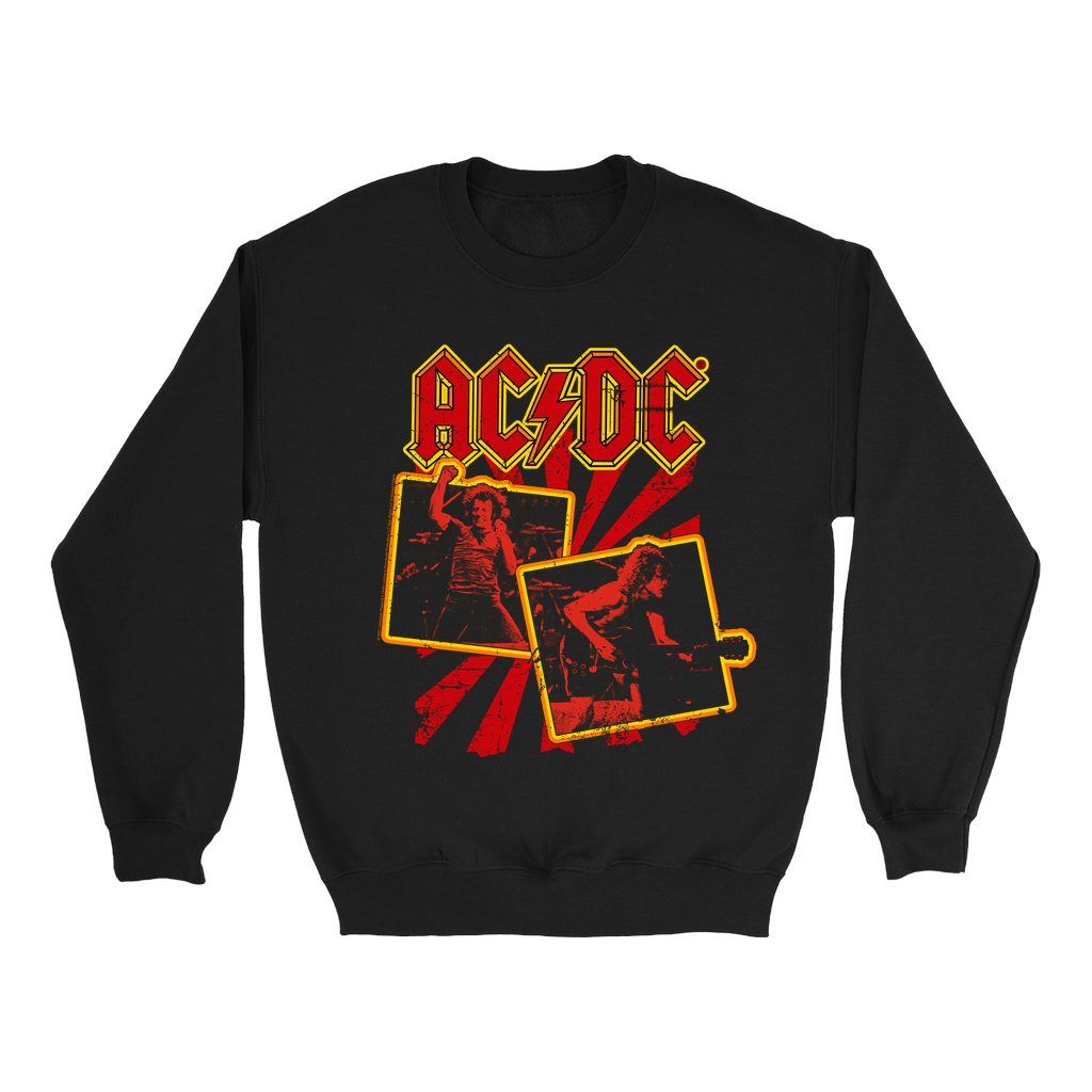AC/DC Sweatshirt | Back In Black Tour 1980 Distressed Sweatshirt