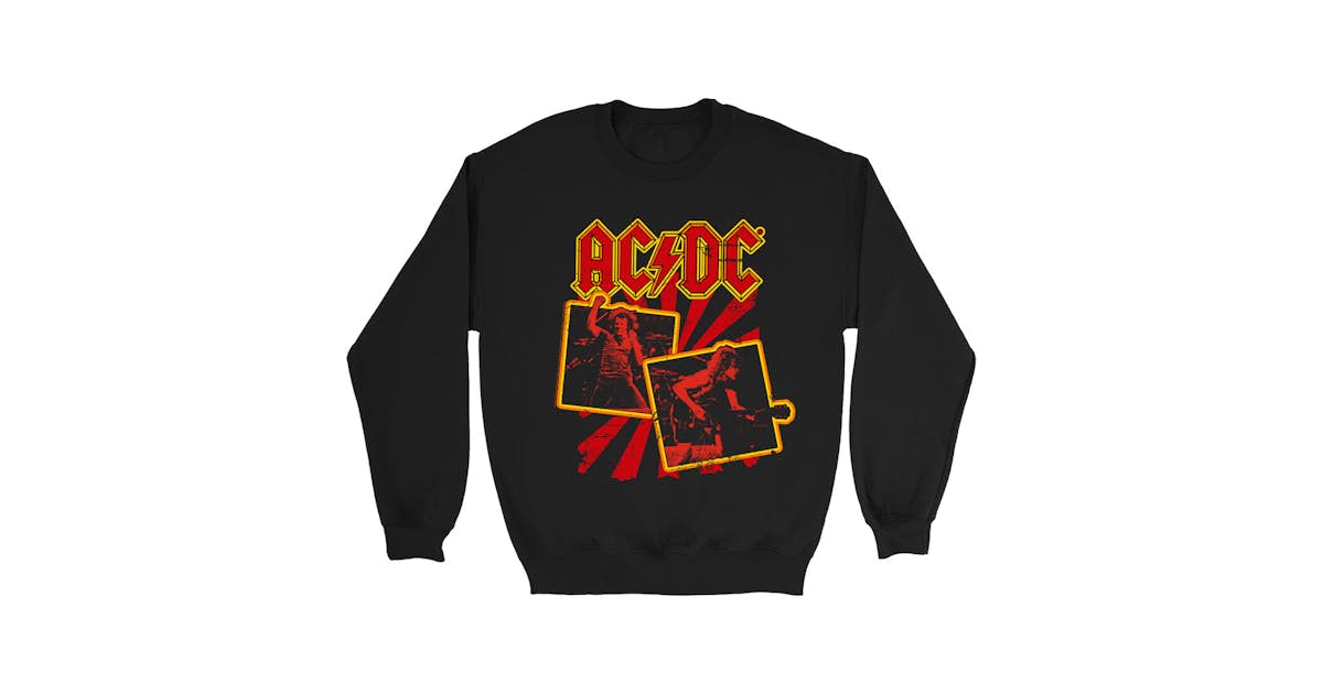 AC/DC Sweatshirt | Back In Black Tour 1980 Distressed Sweatshirt