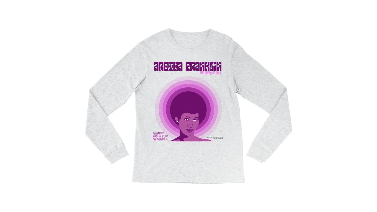 Aretha Franklin Long Sleeve Shirt  The Queen Of Soul Filmore West Aretha  Franklin Shirt