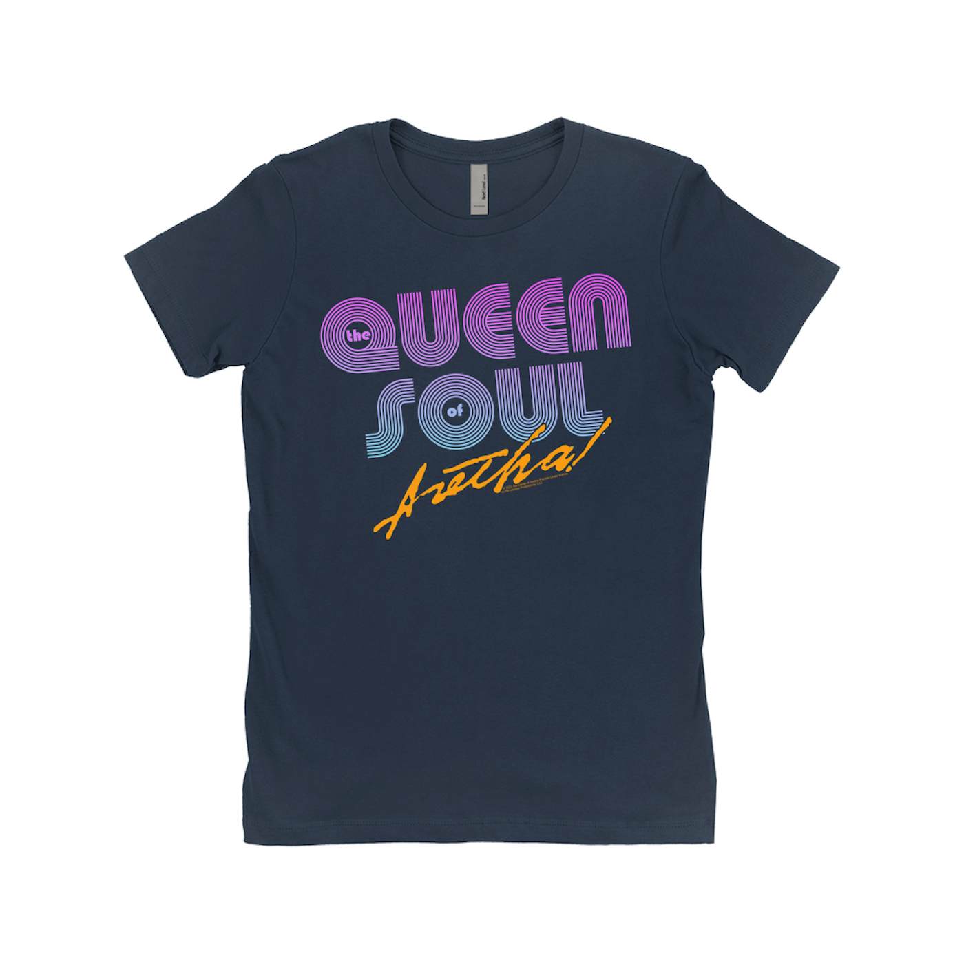 Aretha Franklin Ladies' Boyfriend T-Shirt | Queen Of Soul Retro Ombre Aretha Franklin Shirt