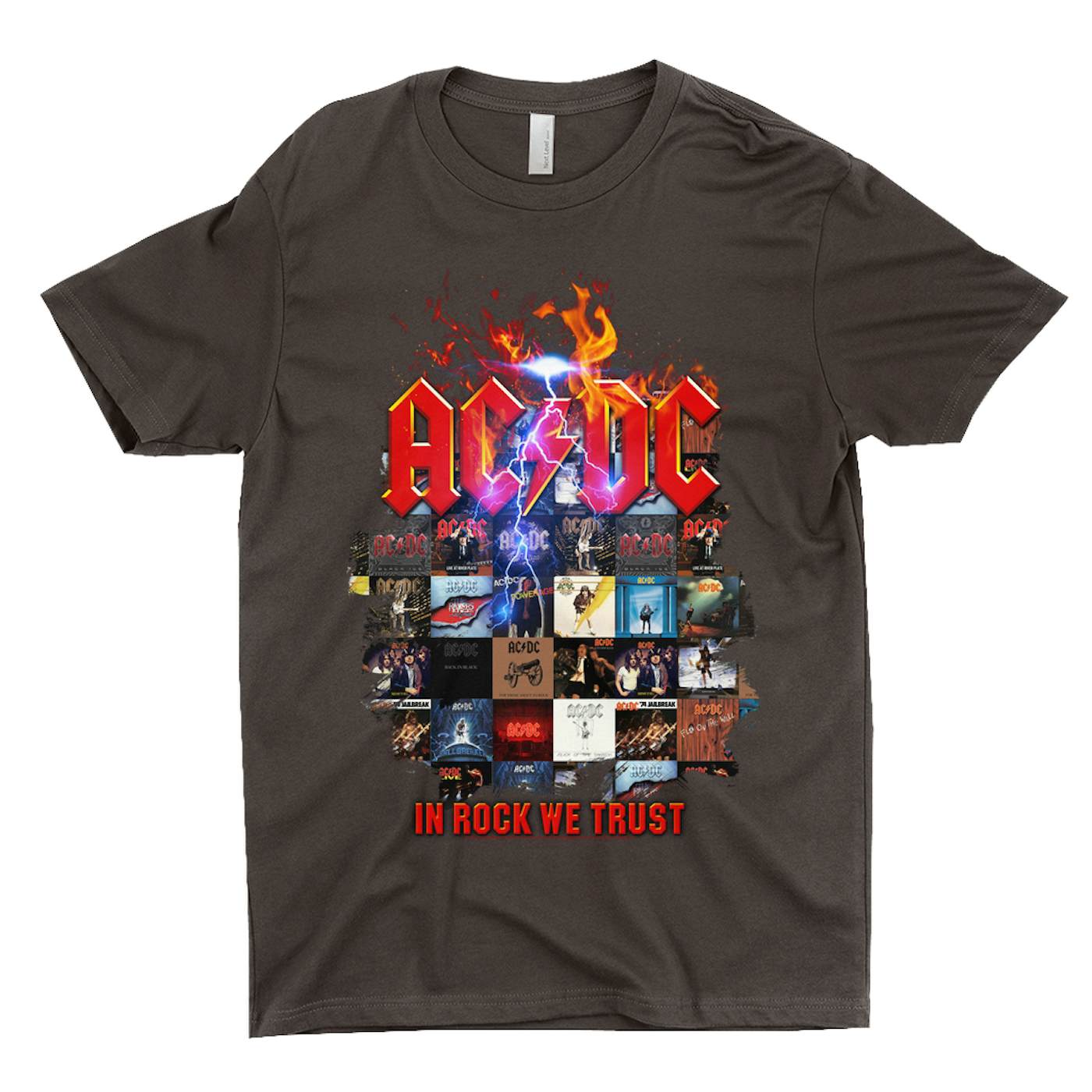 AC/DC T-Shirt | In Rock We Trust Album Collage ACDC Shirt