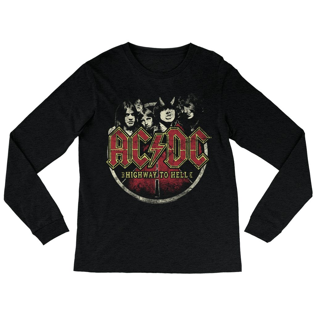 AC/DC Long Sleeve Shirt | Highway to Hell On The Road Distressed Shirt