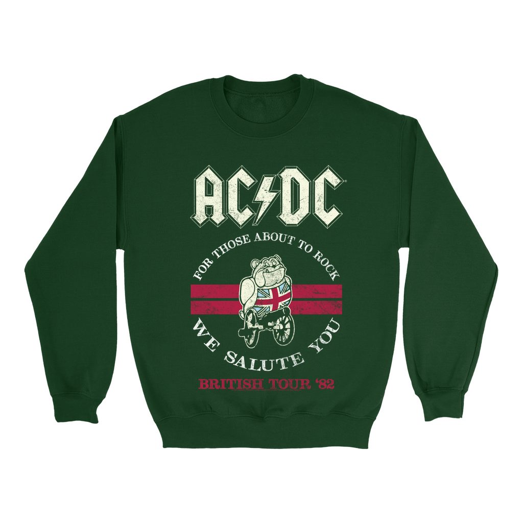 Felpa Donna AC/DC Tour Emblem Cropped: Girocollo, Mix Cotone-poliestere, Taglie XS-2XL, Ufficiale