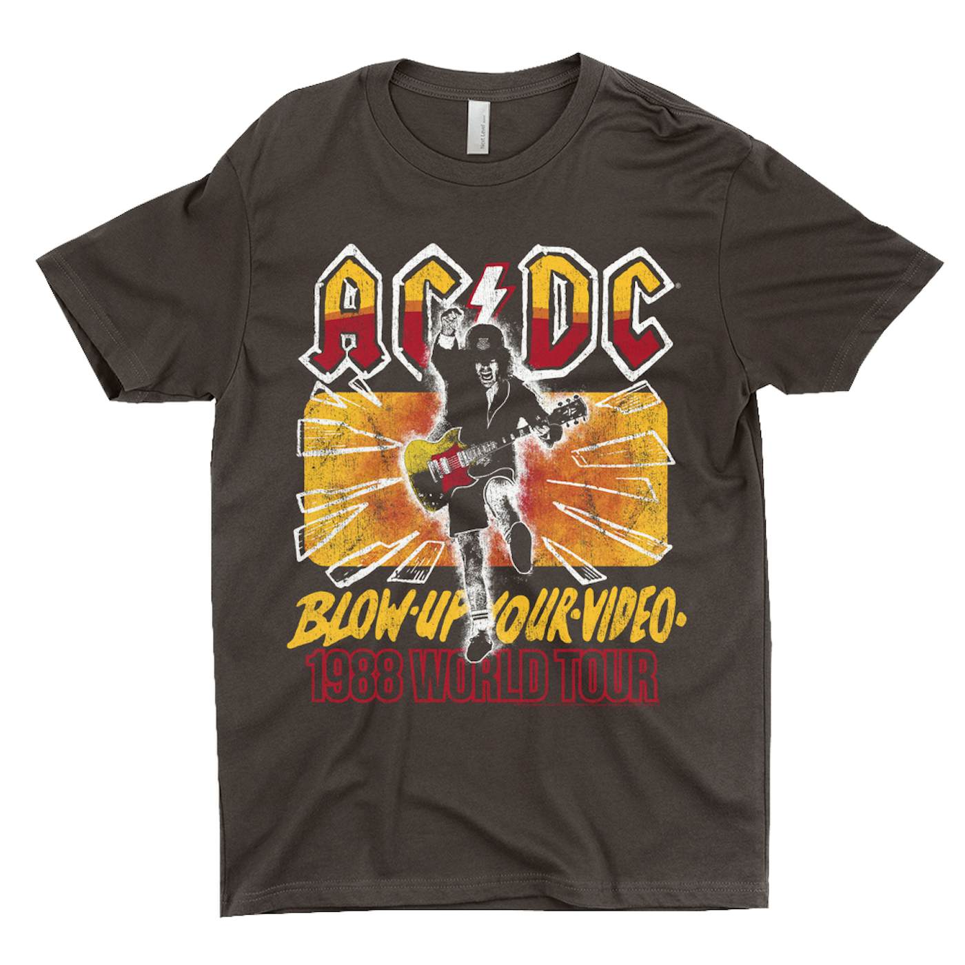 NEW WORLD Juniors ACDC Blow Up Your Video Womens Round Neck Short Sleeve  Oversized Graphic T-Shirt