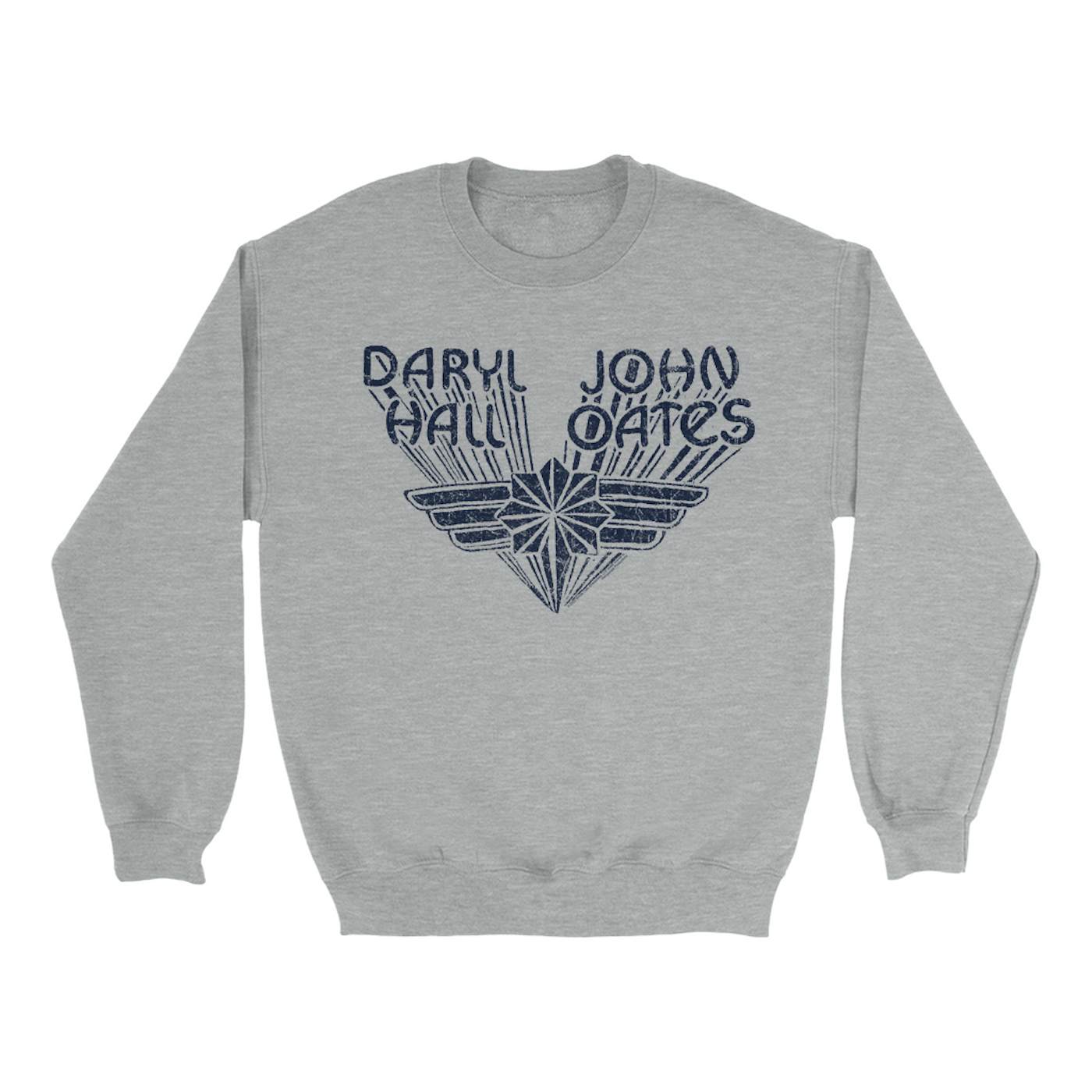 Daryl Hall & John Oates Sweatshirt | Navy Wings Logo Distressed Hall & Oates Sweatshirt