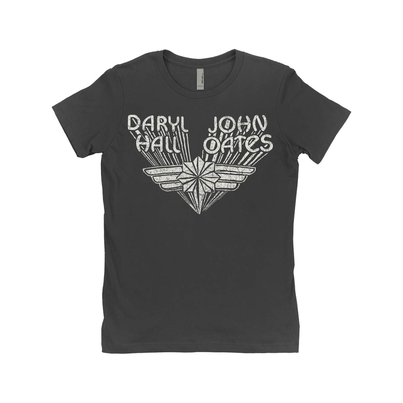 Daryl Hall & John Oates Ladies' Boyfriend T-Shirt | White Wings Logo Distressed Hall & Oates Shirt