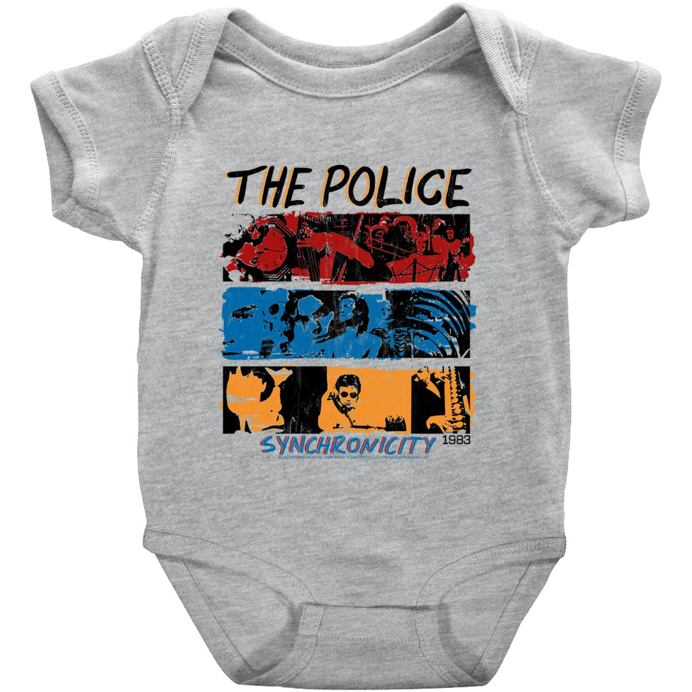 The Police Baby Short Sleeve Bodysuit | 1983 Synchronicity Tour Distressed (Merchbar Exclusive) The Police Bodysuit