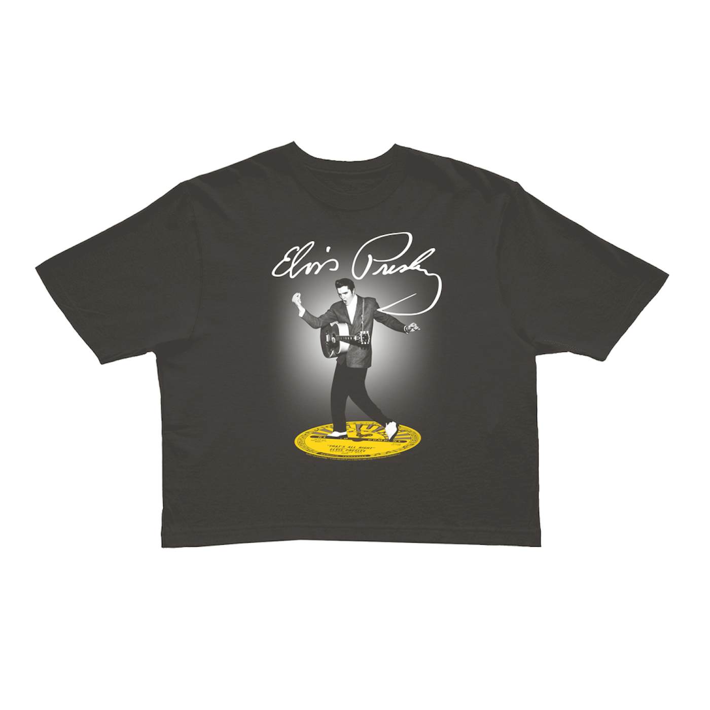 Elvis Presley Ladies' Crop Tee | Signature Stepping On Hits Elvis Presley Crop T-shirt