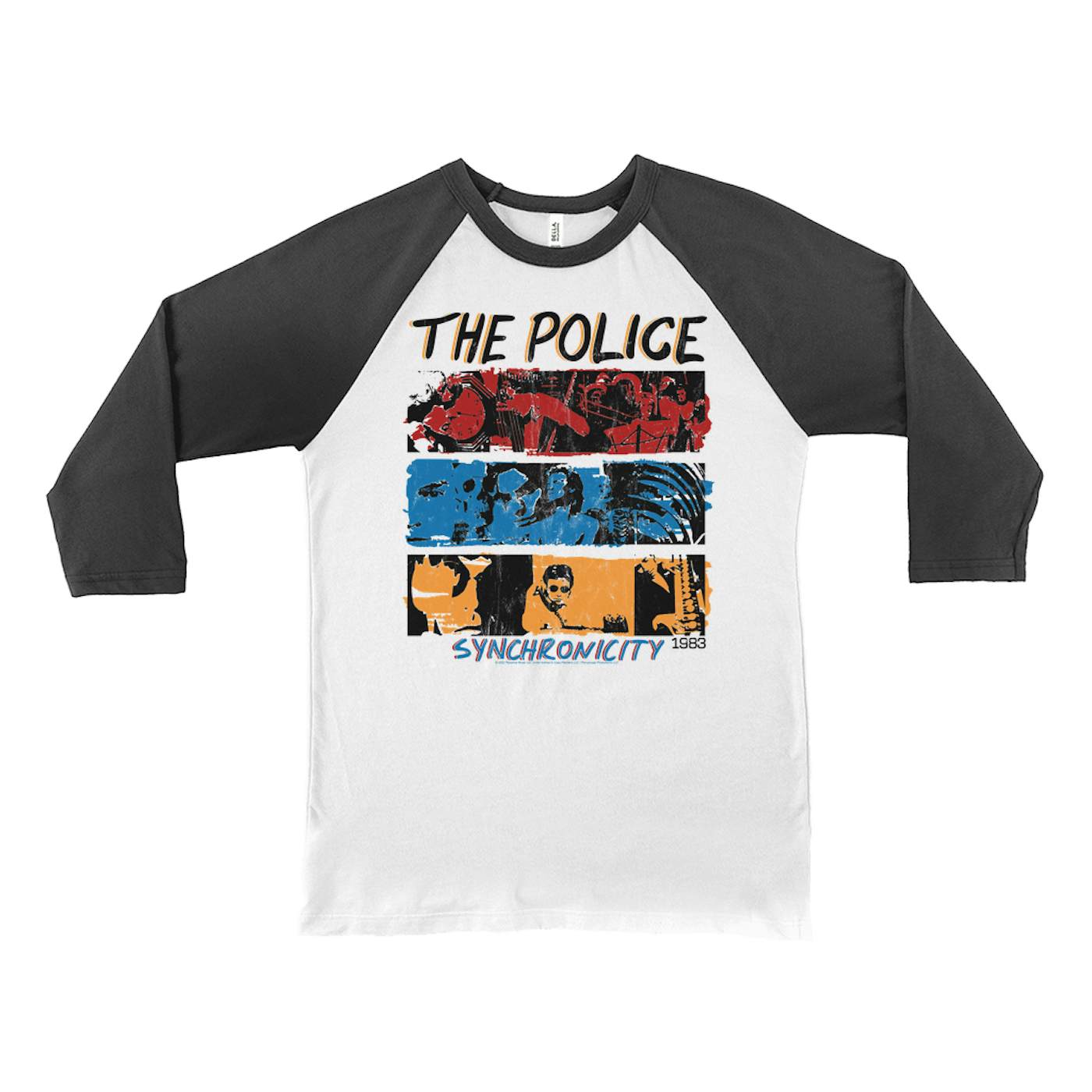 The Police 3/4 Sleeve Baseball Tee | 1983 Synchronicity Tour Distressed (Merchbar Exclusive) The Police Shirt
