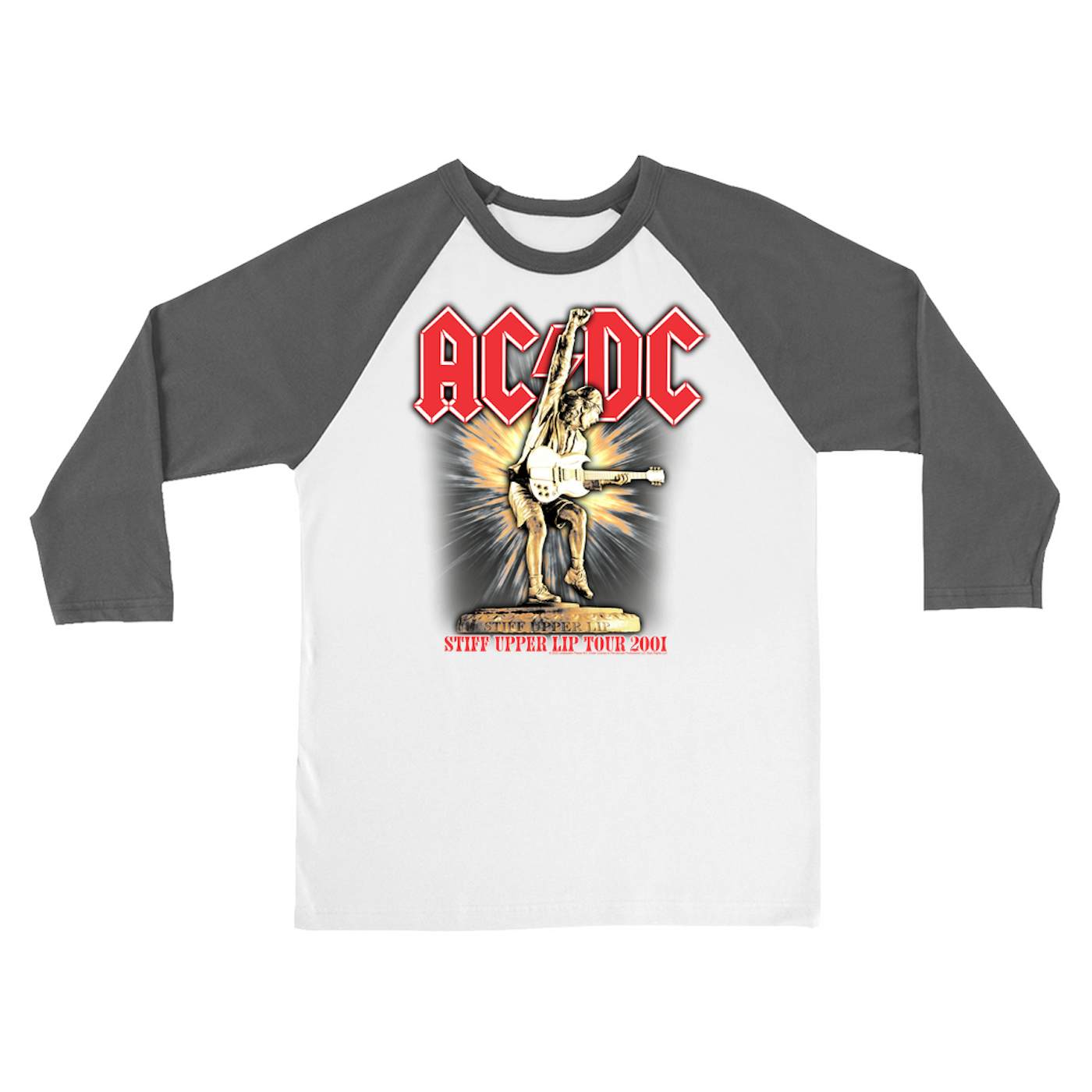 3/4 Sleeve Baseball Tee | Angus Guitar Rock N' Roll Starburst