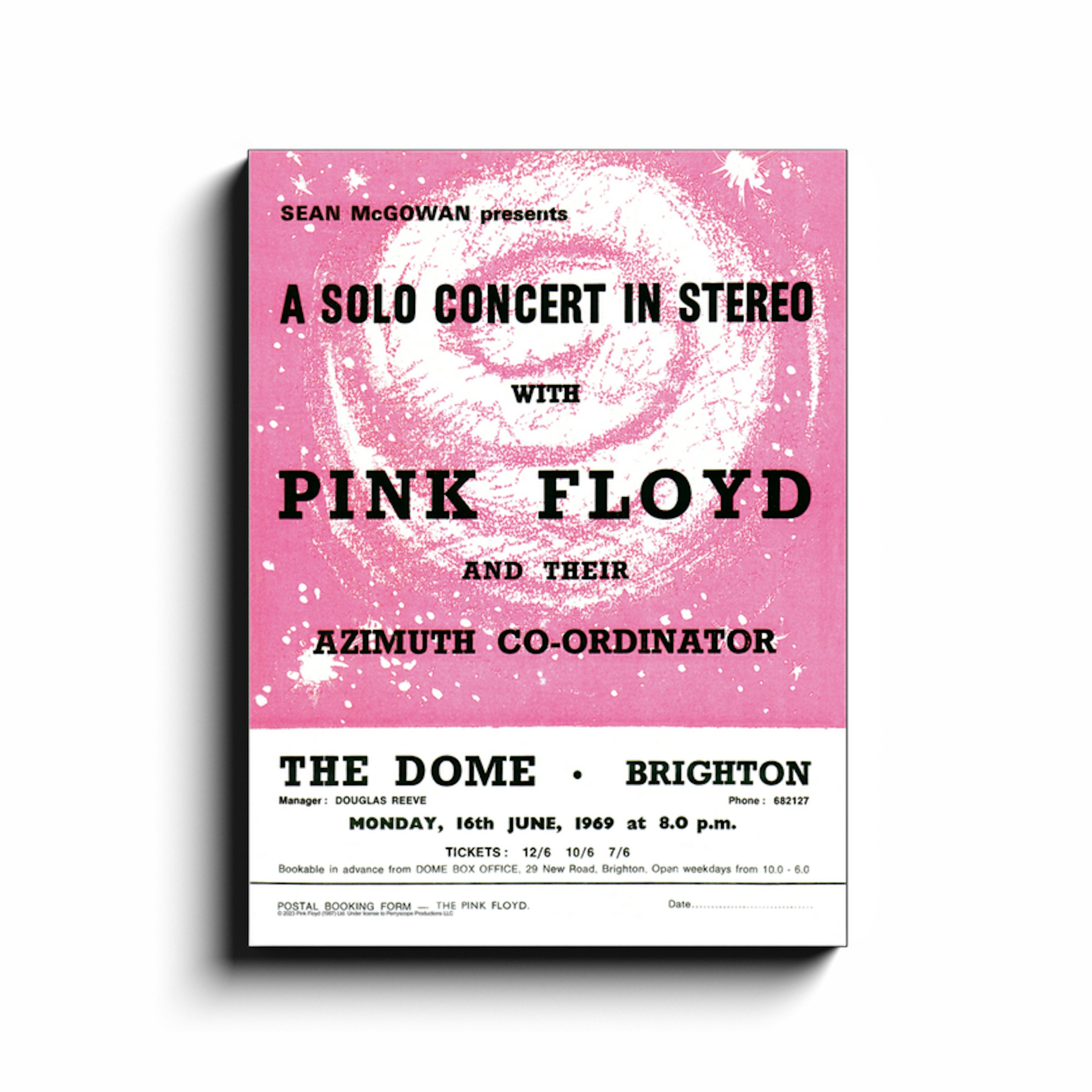 Pink Floyd Wall Art | 1969 The Dome Brighton Concert Pink Floyd Canvas Wrap