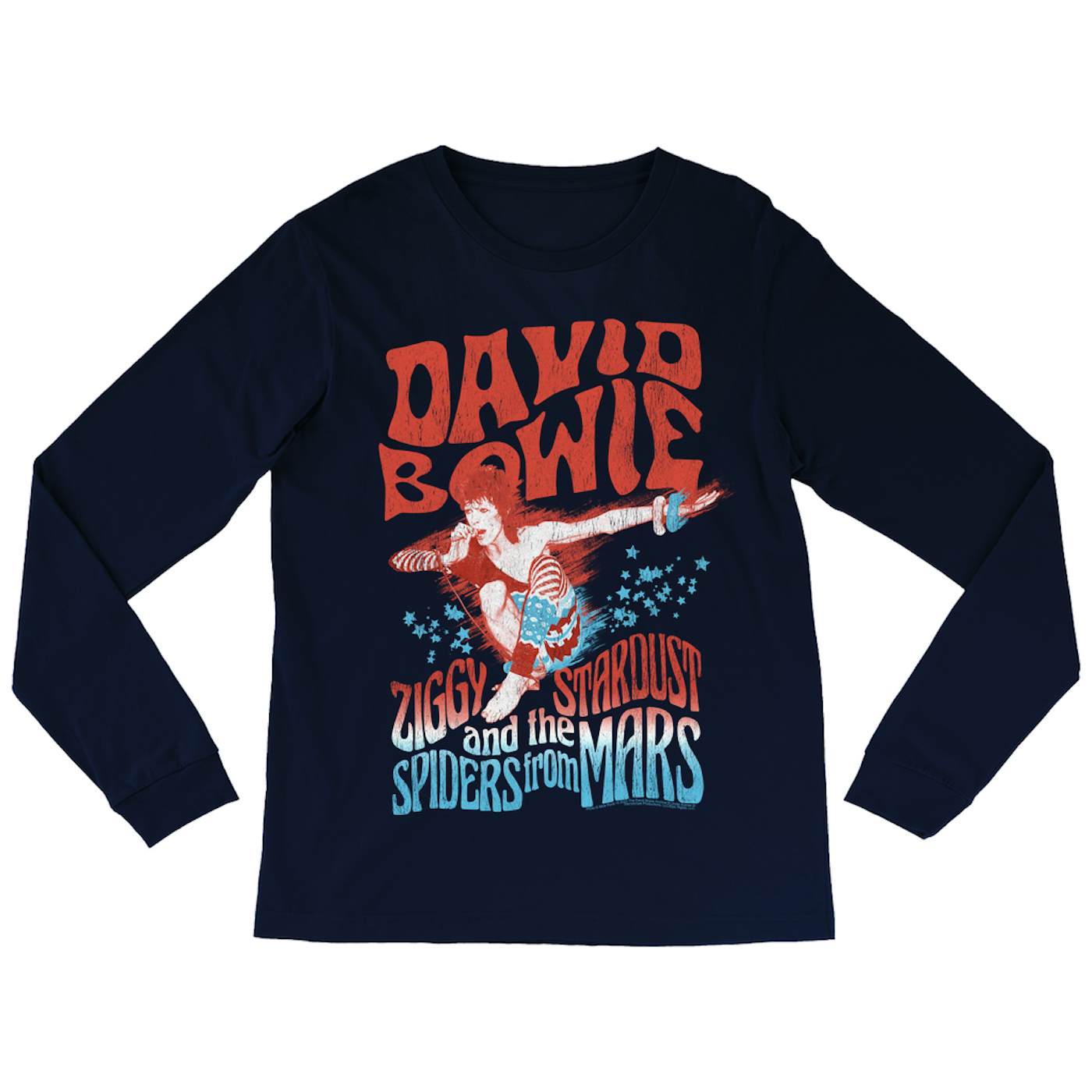 David Bowie T-Shirt  Red, White, Blue Ziggy Stardust And The Spiders From  Mars (Merchbar Exclusive) David Bowie Football Shirt