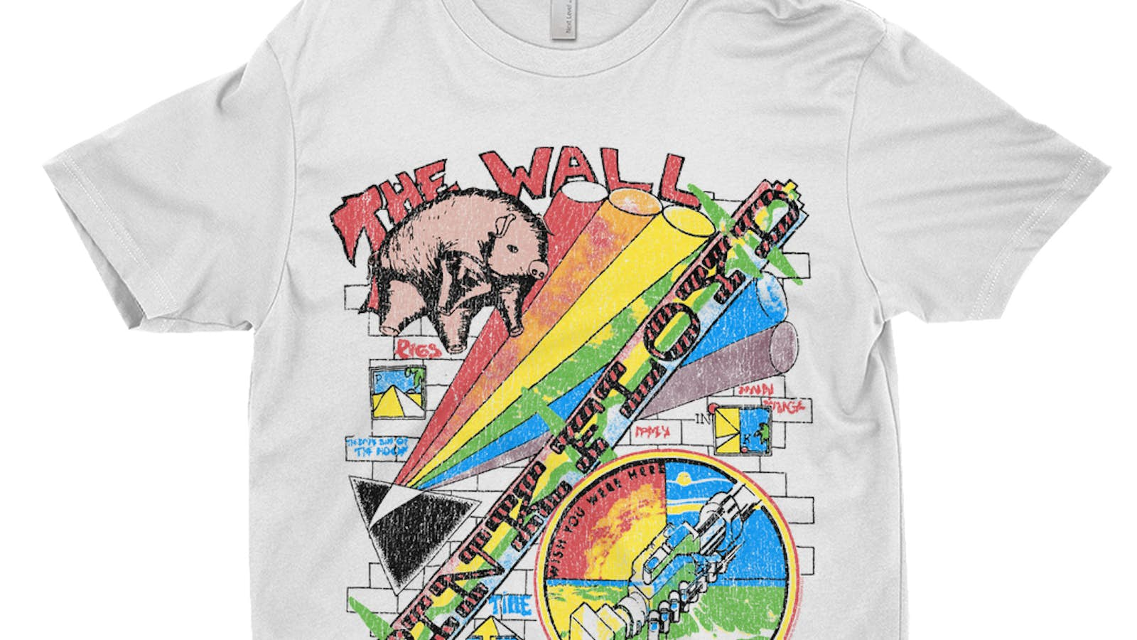 Pink Floyd T-Shirt | The Wall U.S. Tour Sketch Distressed Pink Floyd Shirt