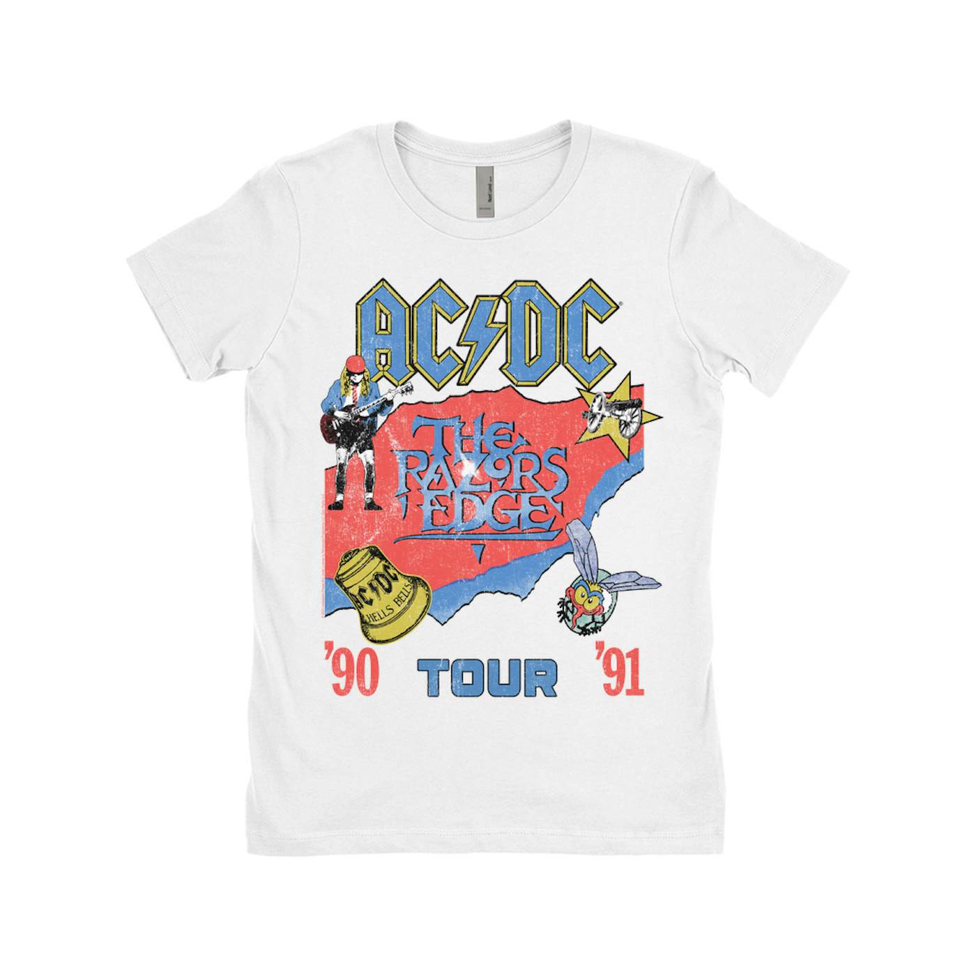 AC/DC Ladies' Boyfriend T-Shirt | The Razors Edge Tour 90-91 Shirt