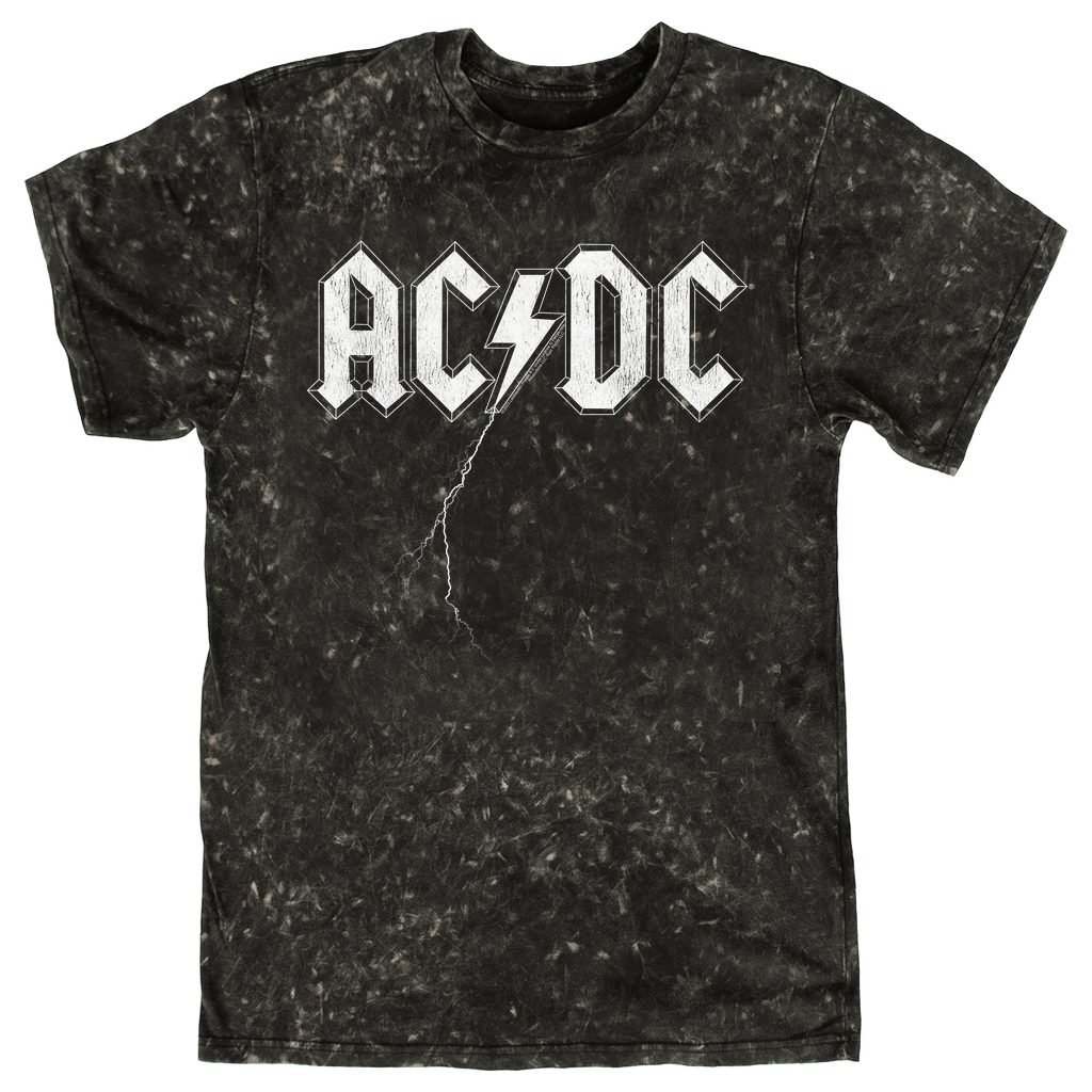 AC/DC T-shirt | Lightning Strike Logo (Merchbar Exclusive) Mineral Wash ...