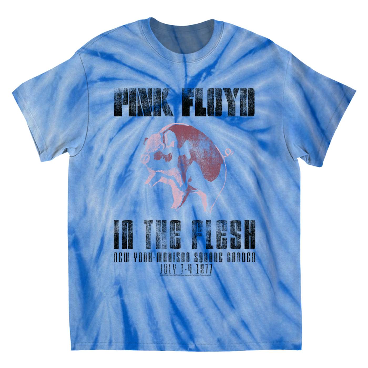 Pink Floyd T-Shirt | In The Flesh 1977 NYC Madison Square Garden Concert (Merchbar Exclusive) Pink Floyd Tie Dye Shirt