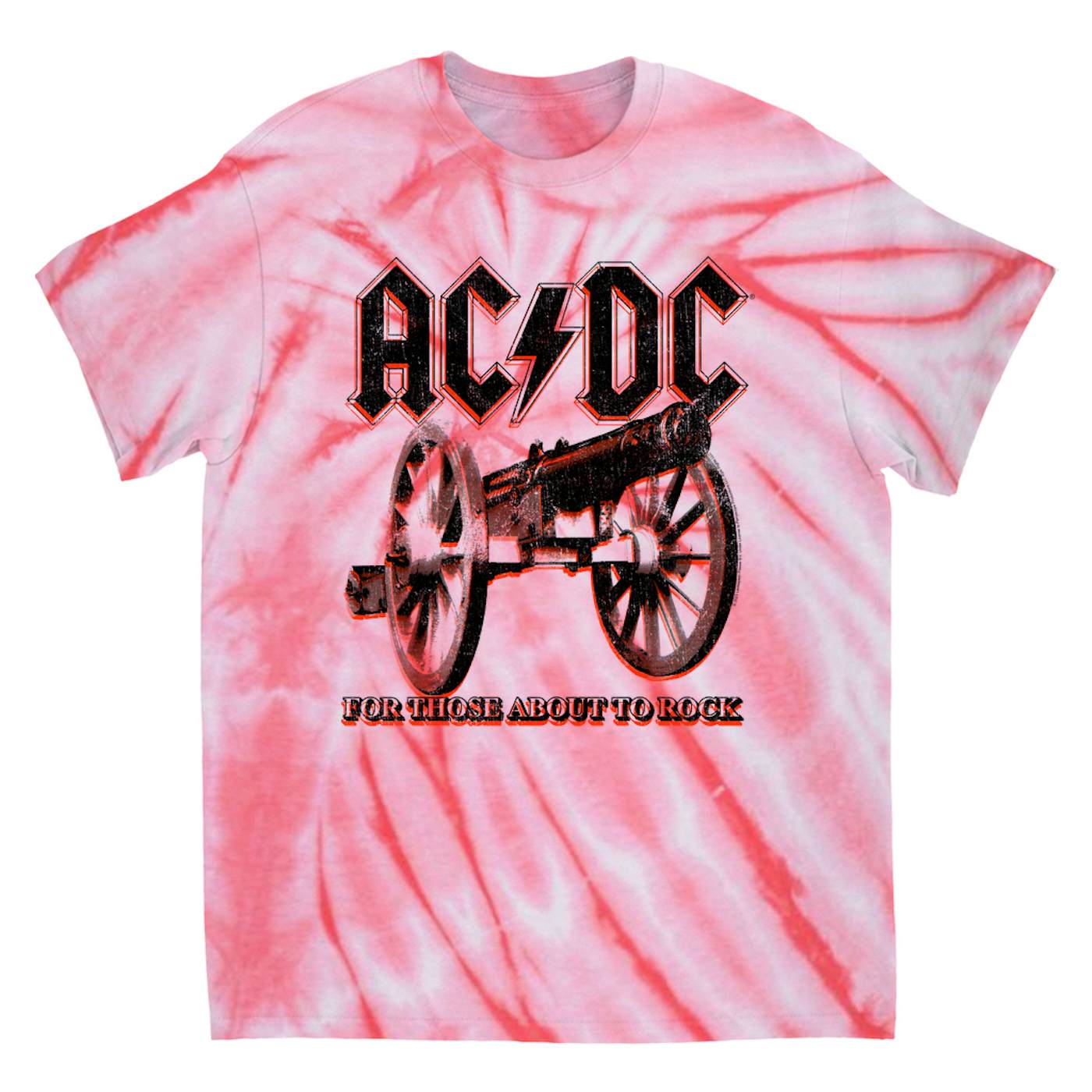 AC/DC T-Shirt | Neon For Those About To Rock Cannon Tie Dye Shirt