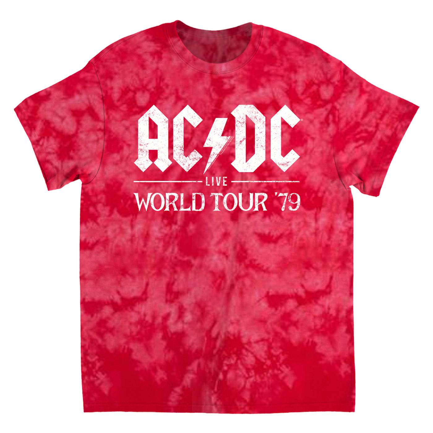 AC/DC T-Shirt | Live In Concert 1979 Distressed ACDC Tie Dye Shirt