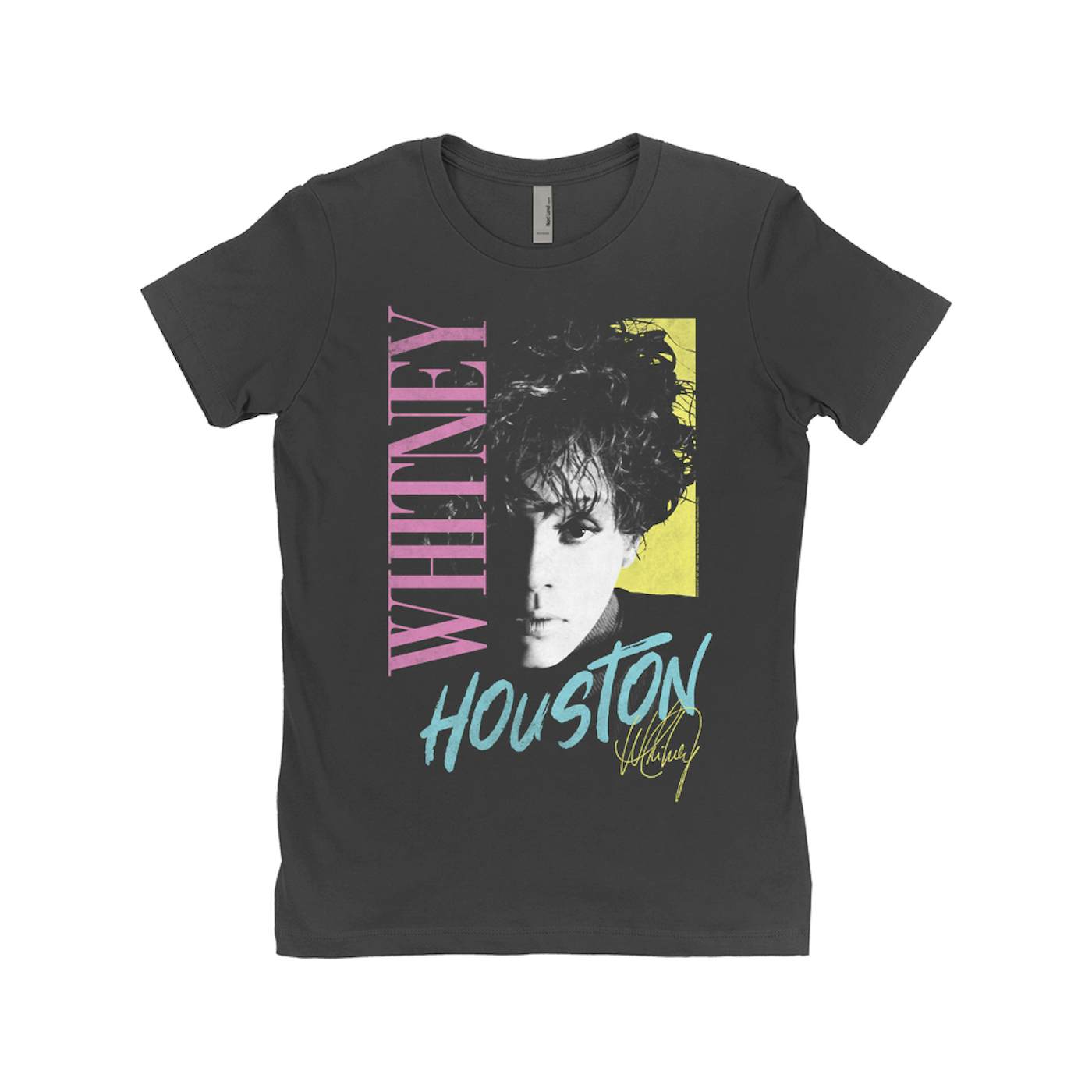 Whitney Houston Ladies' Boyfriend T-Shirt | Pastels Close Up (Merchbar Exclusive) Whitney Houston Shirt
