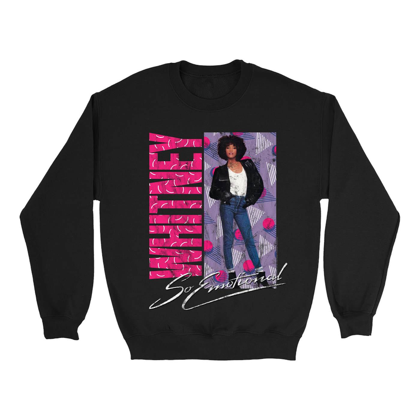 Whitney Houston Sweatshirt | So Emotional Pattern Design (Merchbar Exclusive) Whitney Houston Sweatshirt