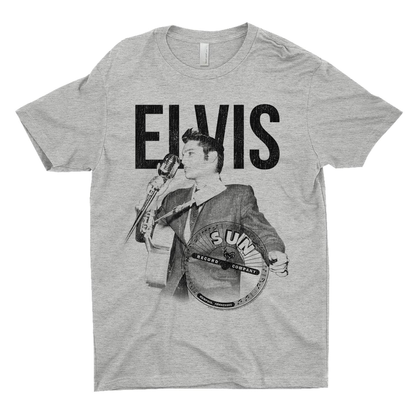 Sun Records T-Shirt | Elvis Presley Solo Live Black Distressed Sun Records Shirt