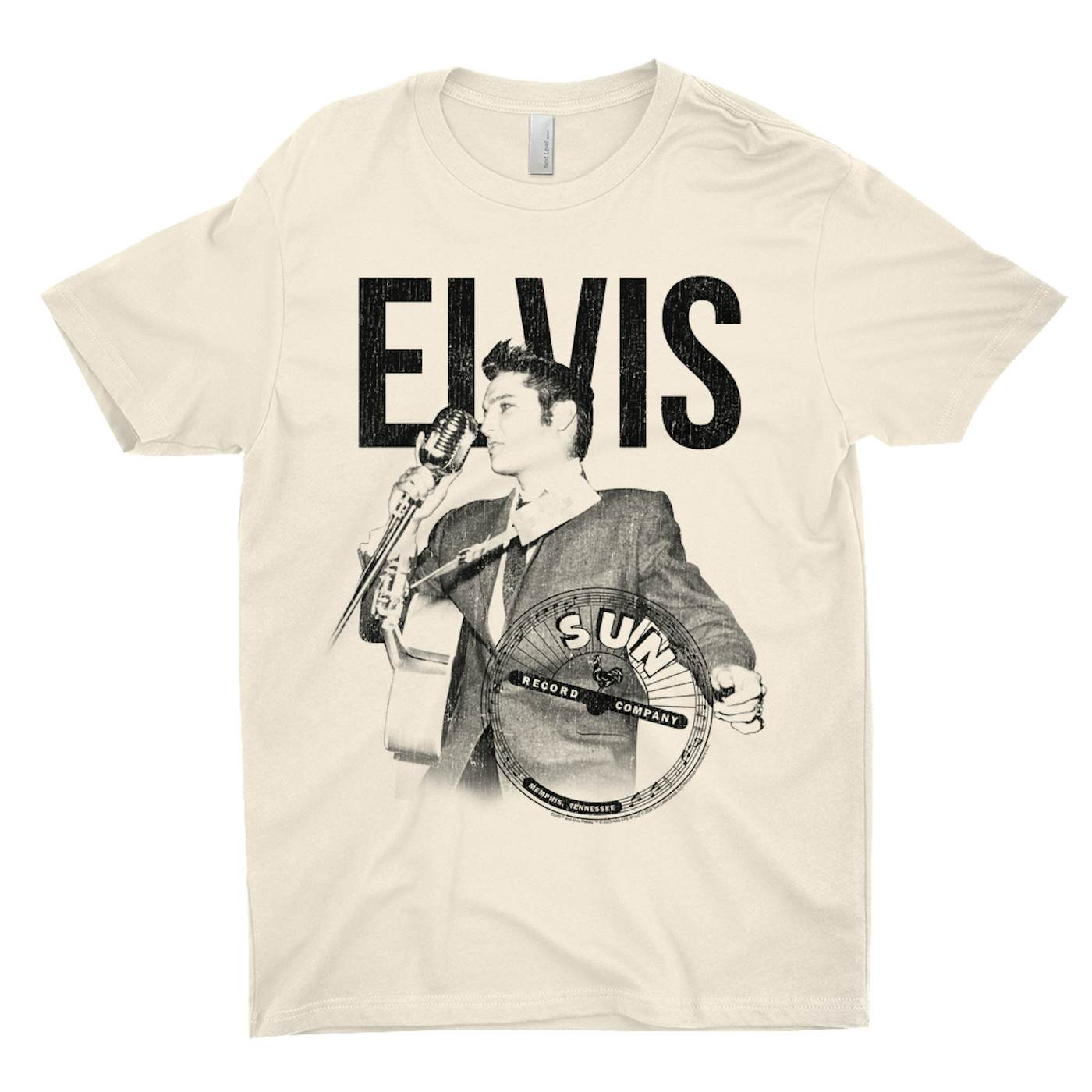 Sun Records T-Shirt | Elvis Presley Solo Live Black Distressed Sun Records Shirt