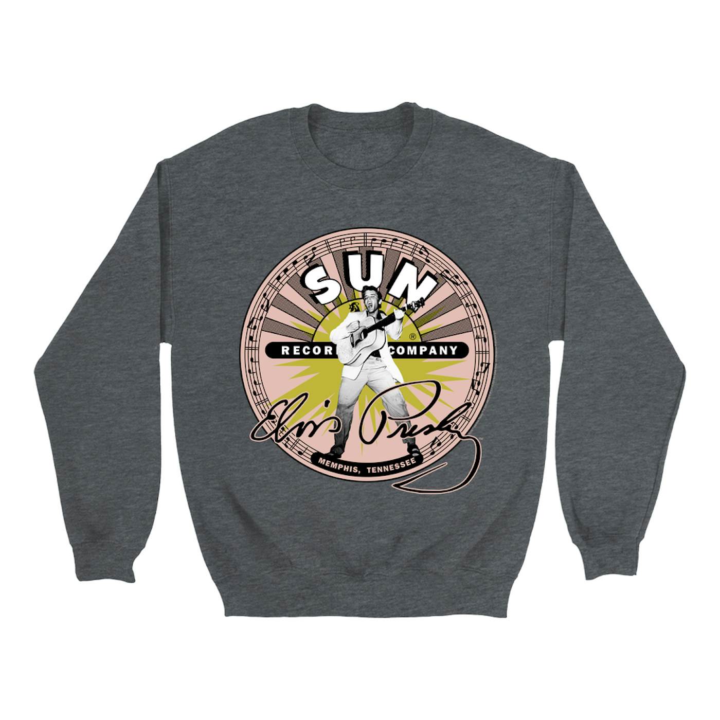 Sun Records Sweatshirt | Elvis Presley SIgnature With Burst (Merchbar Exclusive) Sun Records Sweatshirt