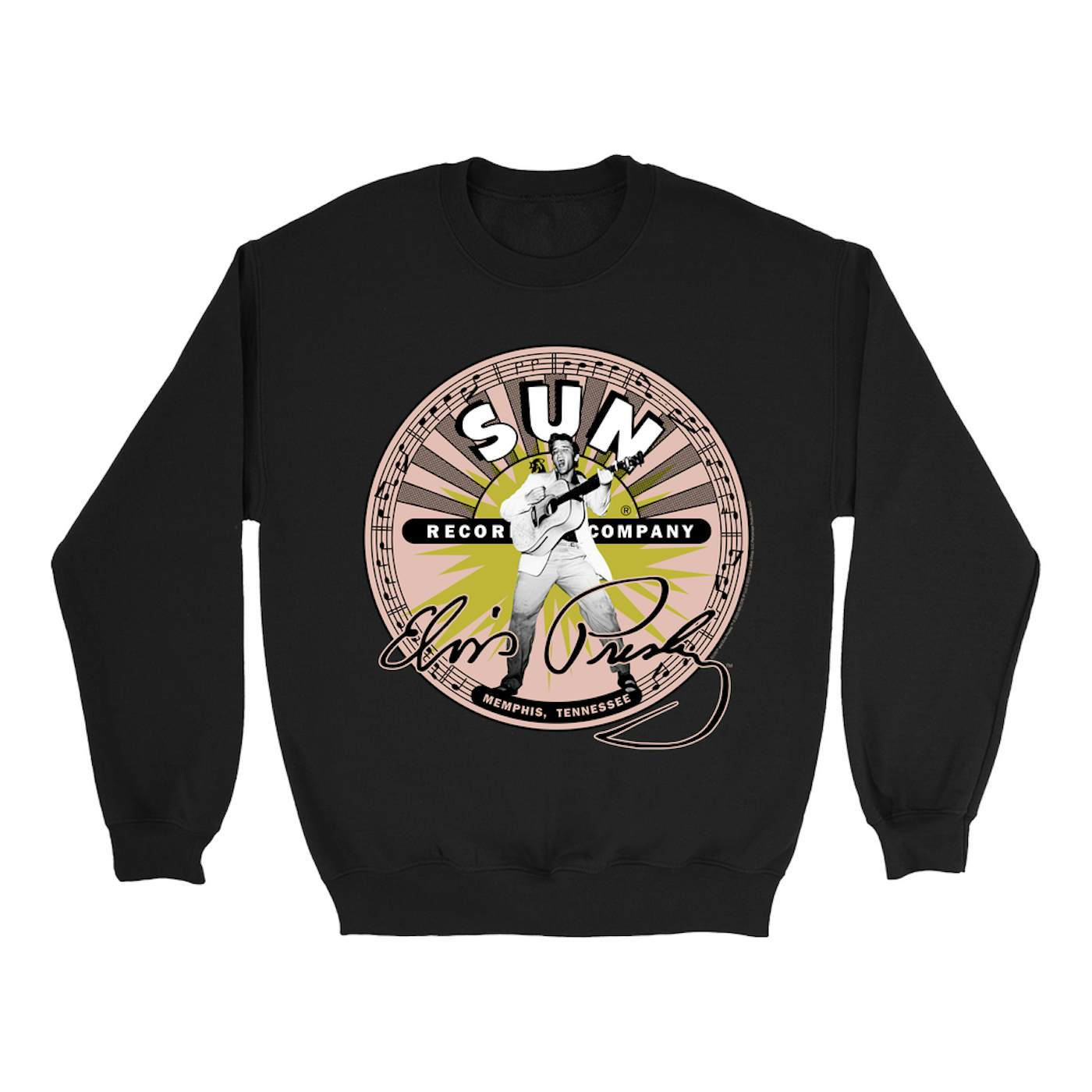 Sun Records Sweatshirt | Elvis Presley SIgnature With Burst (Merchbar Exclusive) Sun Records Sweatshirt