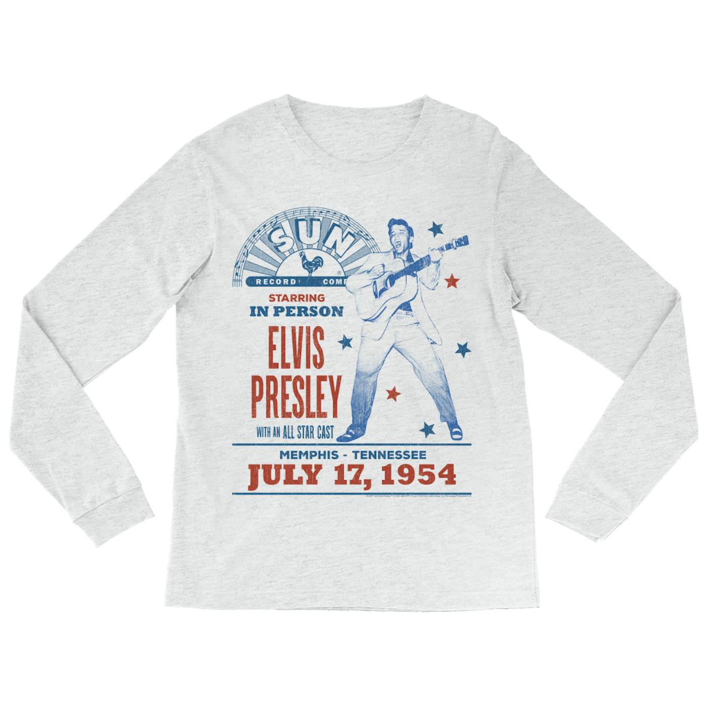 Elvis Presley Sun Records Long Sleeve Shirt | Memphis Tennessee July 1954 Concert Sun Records Shirt