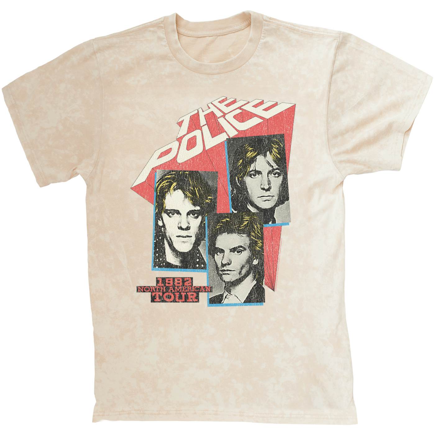 The Police T-shirt | 1982 North American Tour Distressed The Police Mineral Wash Shirt
