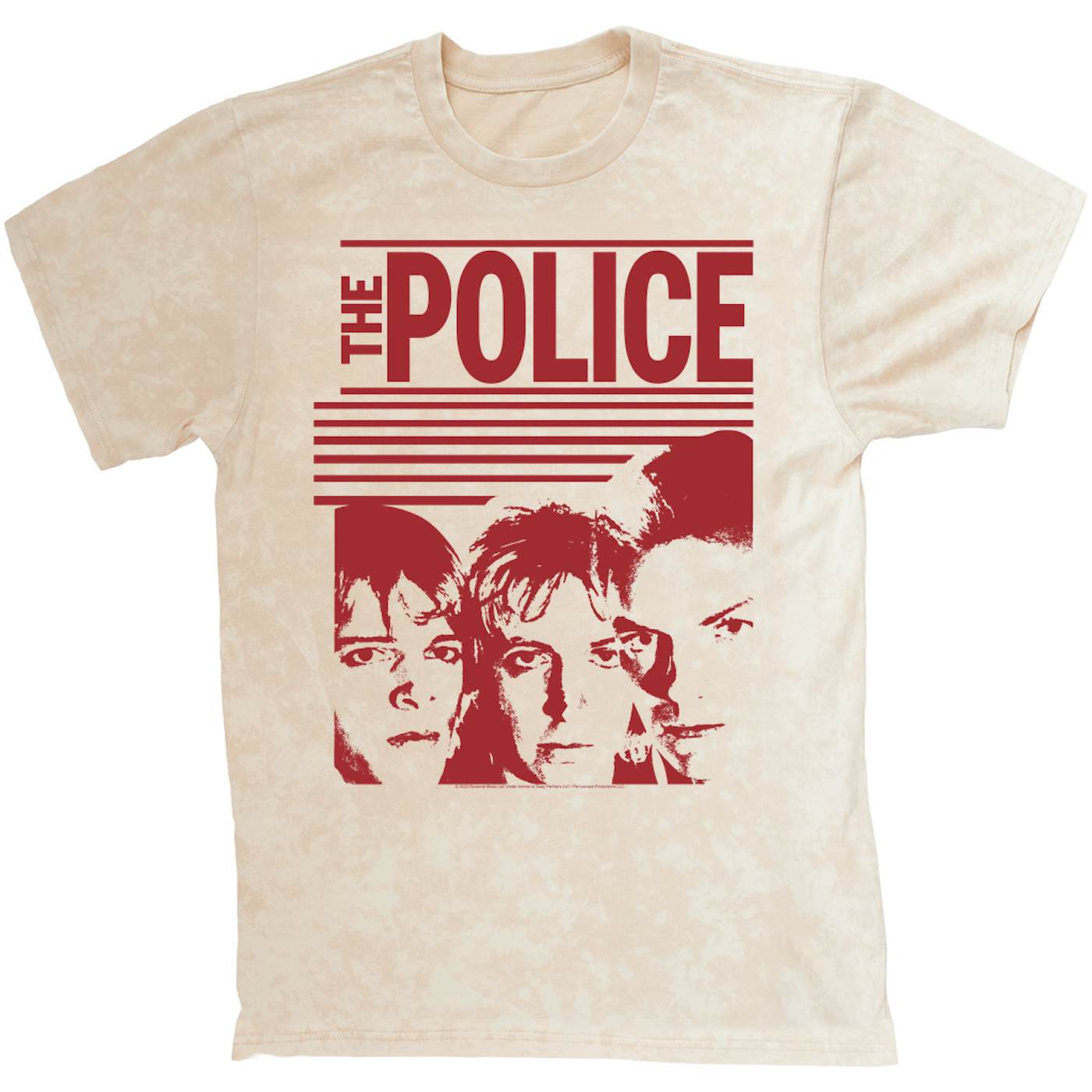 The Police T-shirt | Red Outlandos Album Design (Merchbar Exclusive) The Police Mineral Wash Shirt