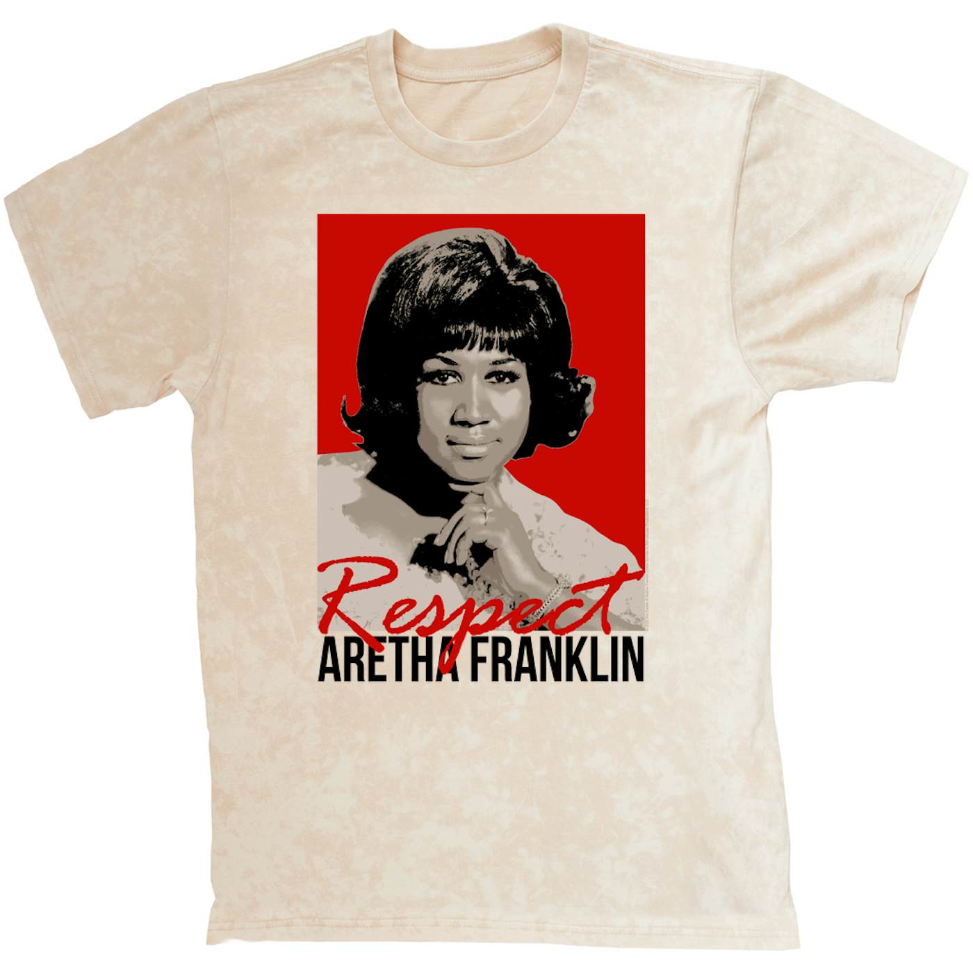 Aretha Franklin T-shirt | Red Respect Aretha Franklin Mineral Wash Shirt