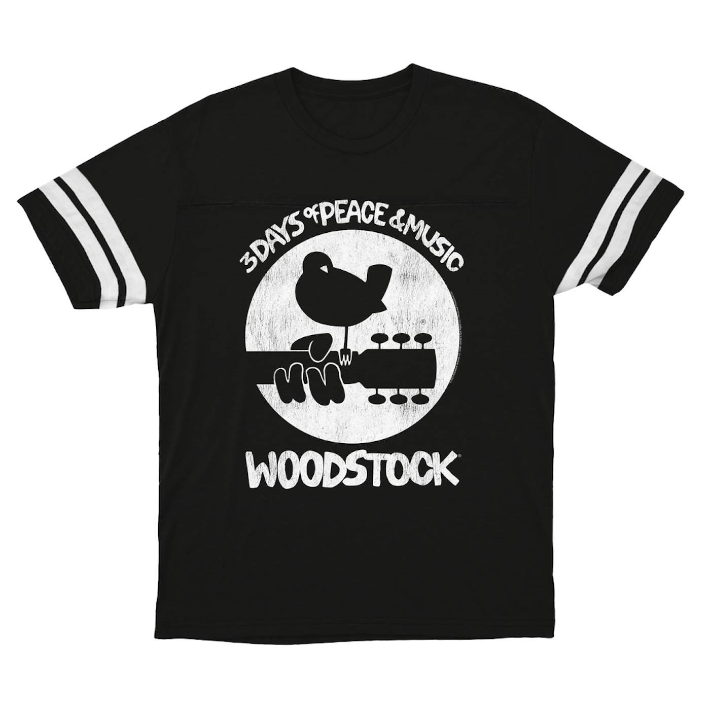 Woodstock T-Shirt | Woodstock Bird And Guitar All In White (Merchbar Exclusive) Woodstock Football Shirt